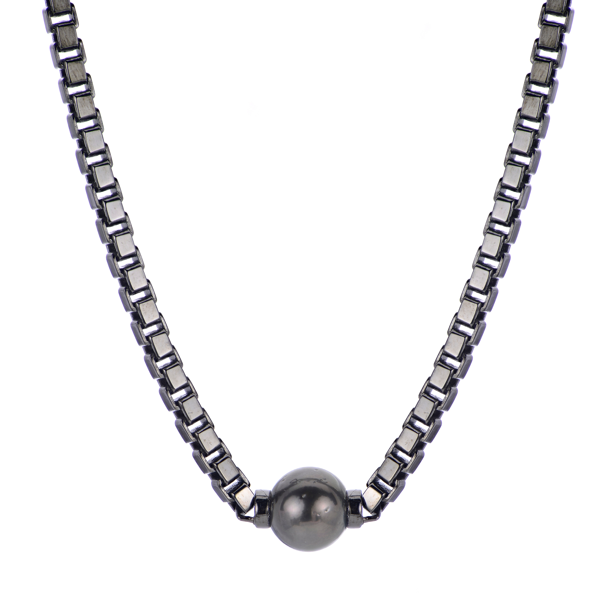 Men's 10-11mm Cultured Tahitian Pearl Black Rhodium-Plated Sterli
