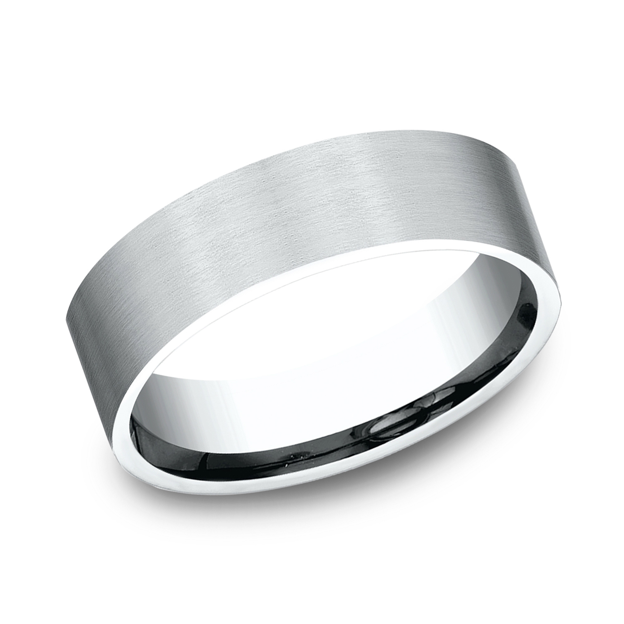 REEDS Womens 14K White Gold 65Mm Satin Finish Flat Lightweight Comfort Fit Wedding Band - Size 105 2100$