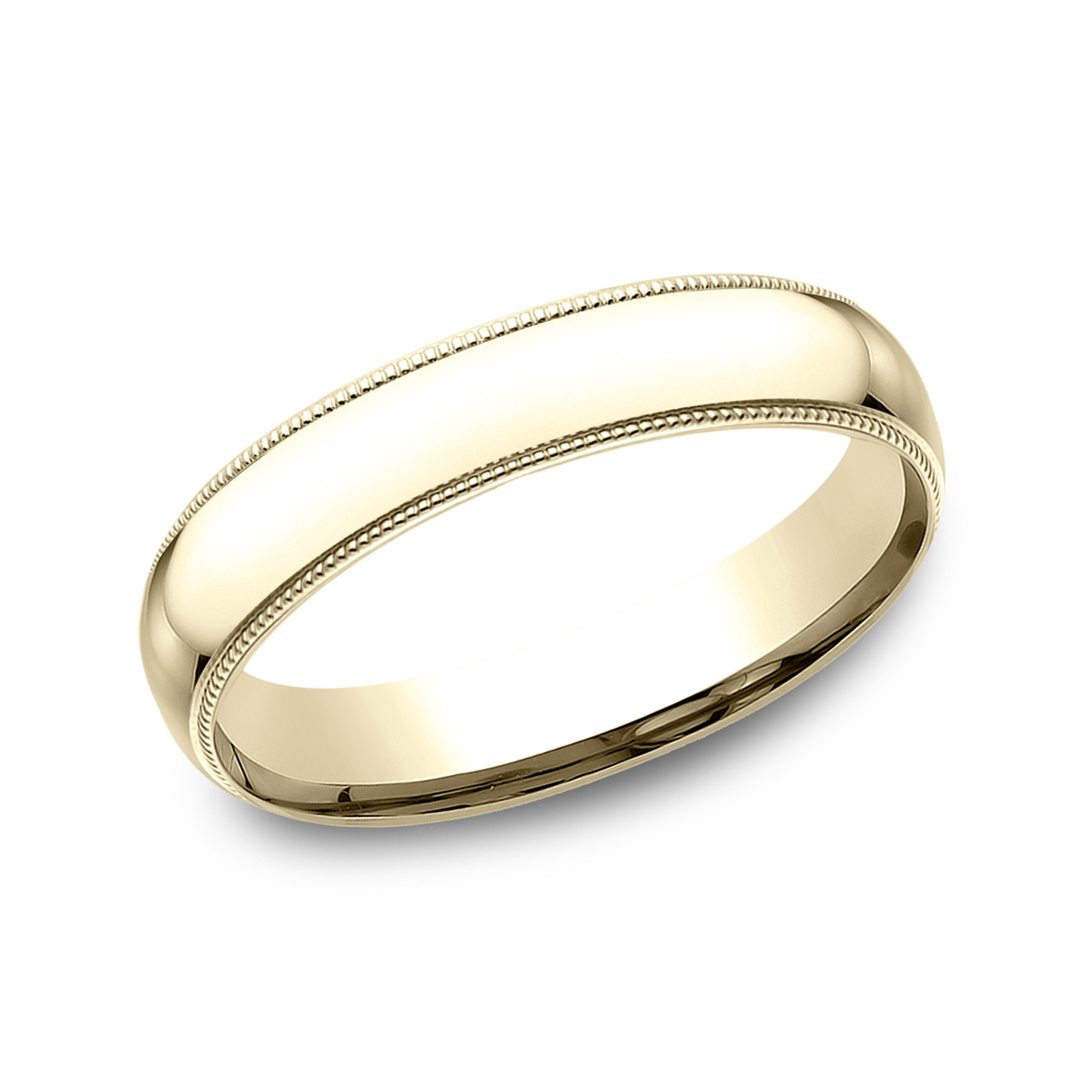 REEDS Womens 14K Yellow Gold 4Mm Milgrain Low Dome Comfort Fit Wedding Band Ring Size 9 1000$