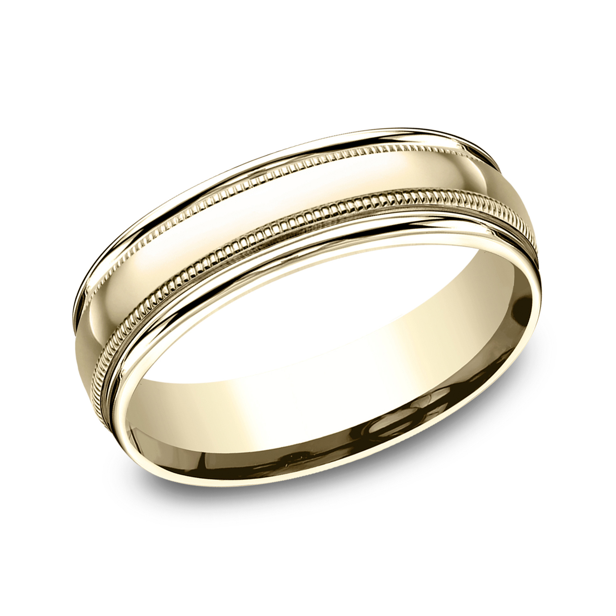 REEDS Womens 14K Yellow Gold 65Mm High Polish Finish Milgrain Lightweight Comfort Fit Wedding Band Ring Size 7 2000$