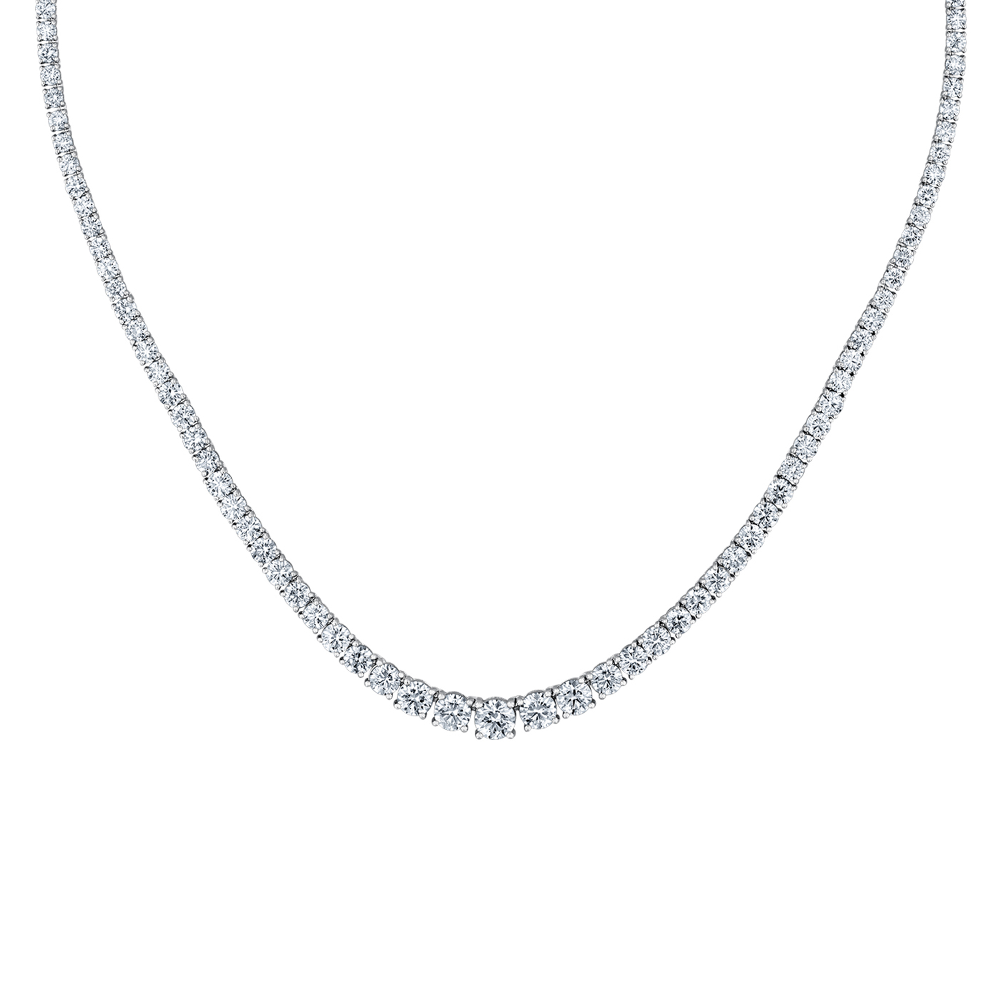 REEDS 15ctw Lab Grown Diamond White Gold Tennis Necklace 13500$