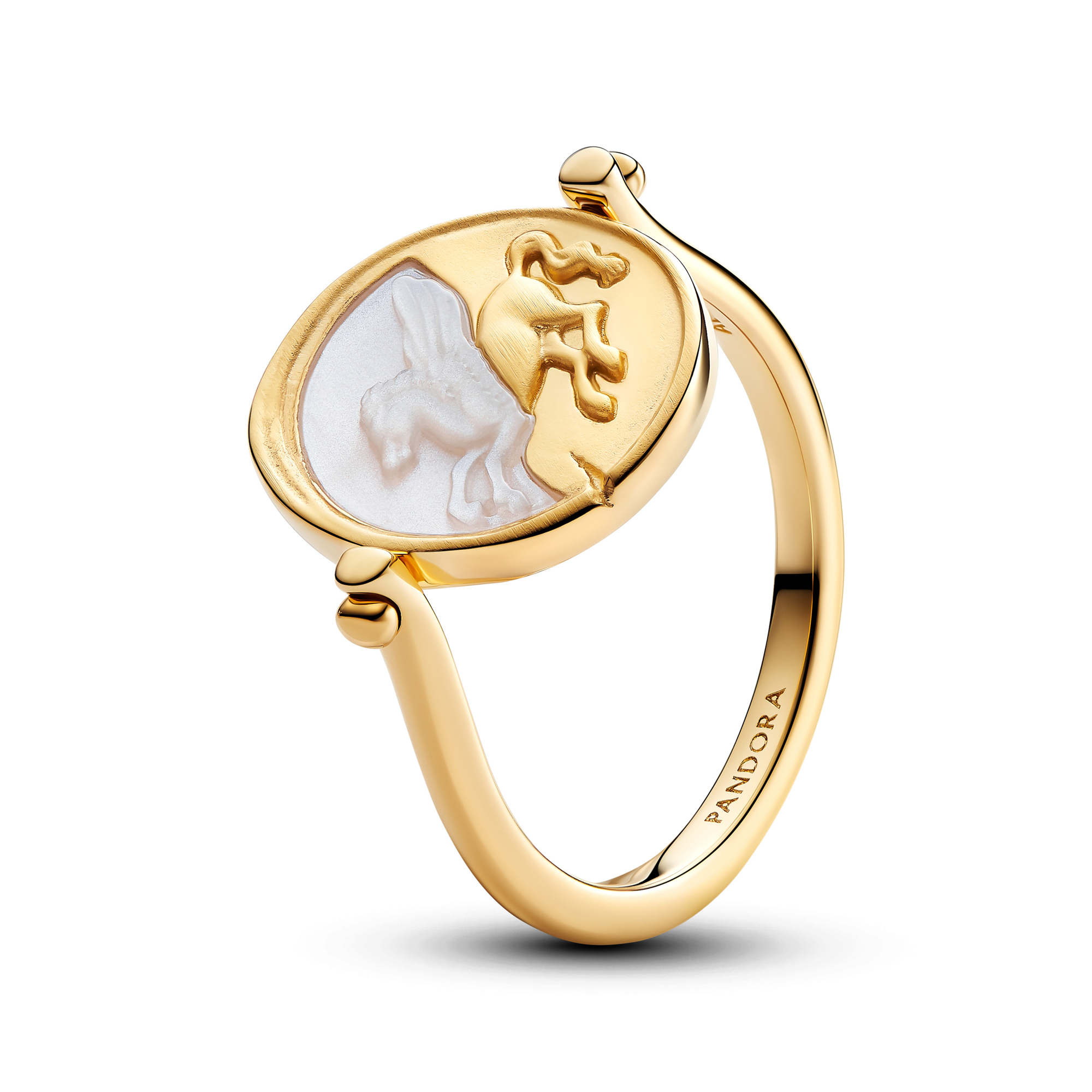 Pandora Women's Pegasus Two-Tone Reversible Medallion Ring - Size 10.5