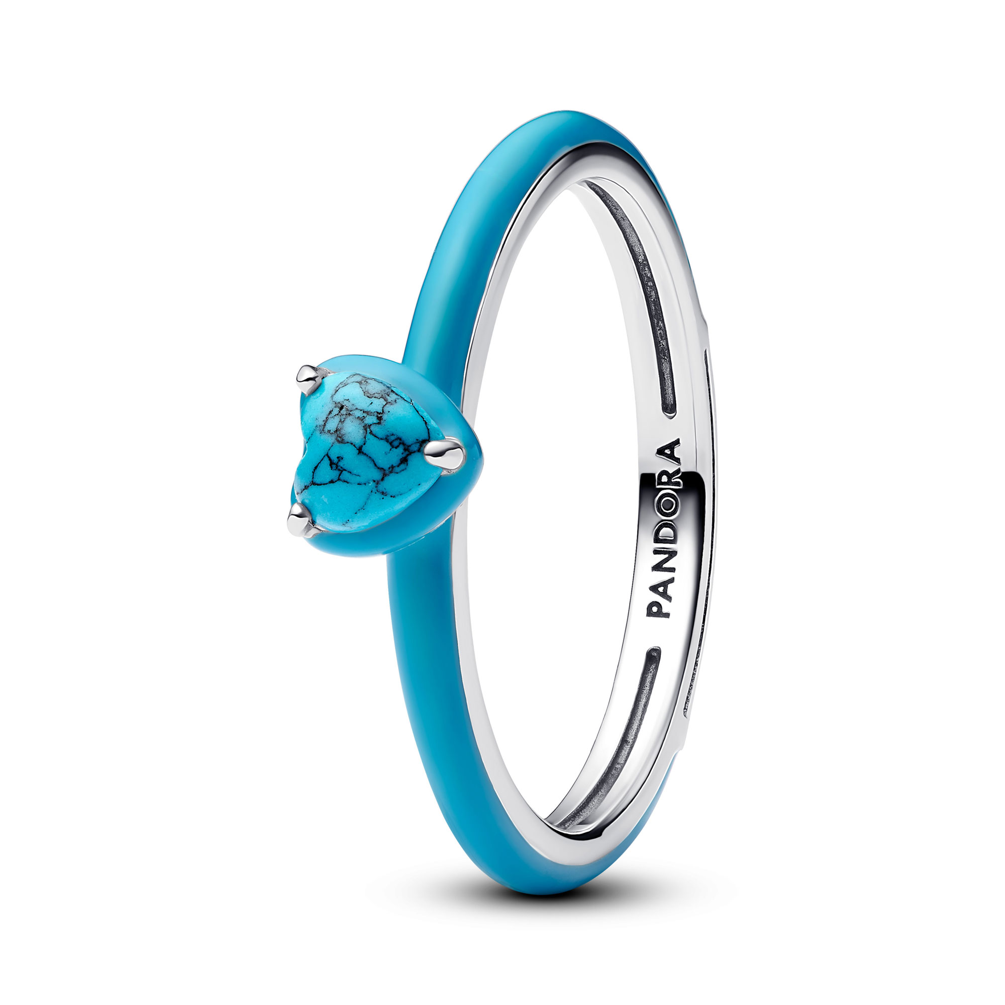 Pandora Women's  ME Turquoise-Colored Heart Stone Ring - Size 6