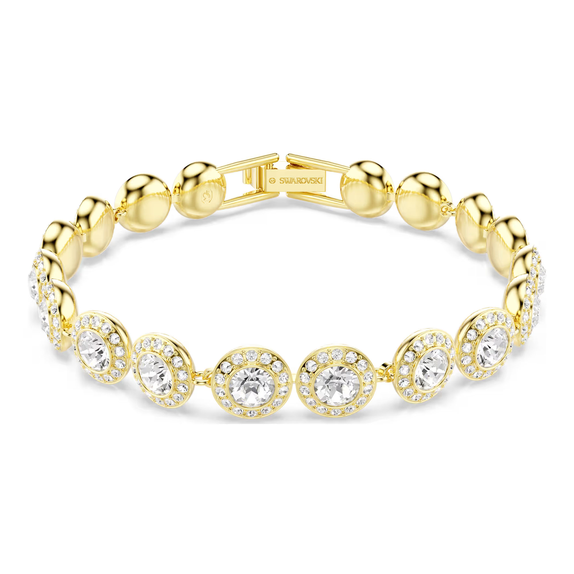 Swarovski Jewelry Swarovski Una Angelic Round White Crystal Bracelet  Gold-Tone Plated