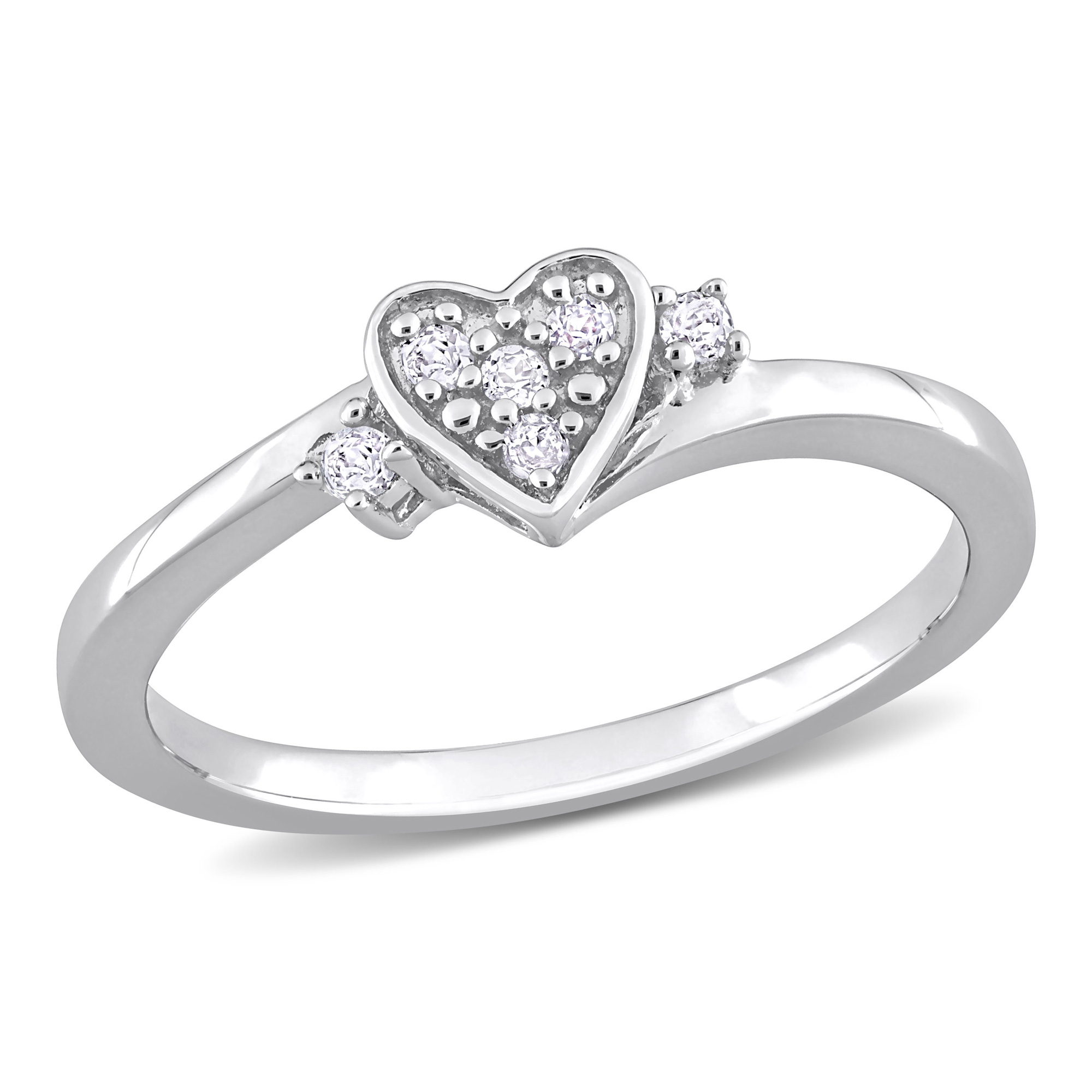 1/10ctw Diamond Heart Sterling Silver Promise Ring - Size 10