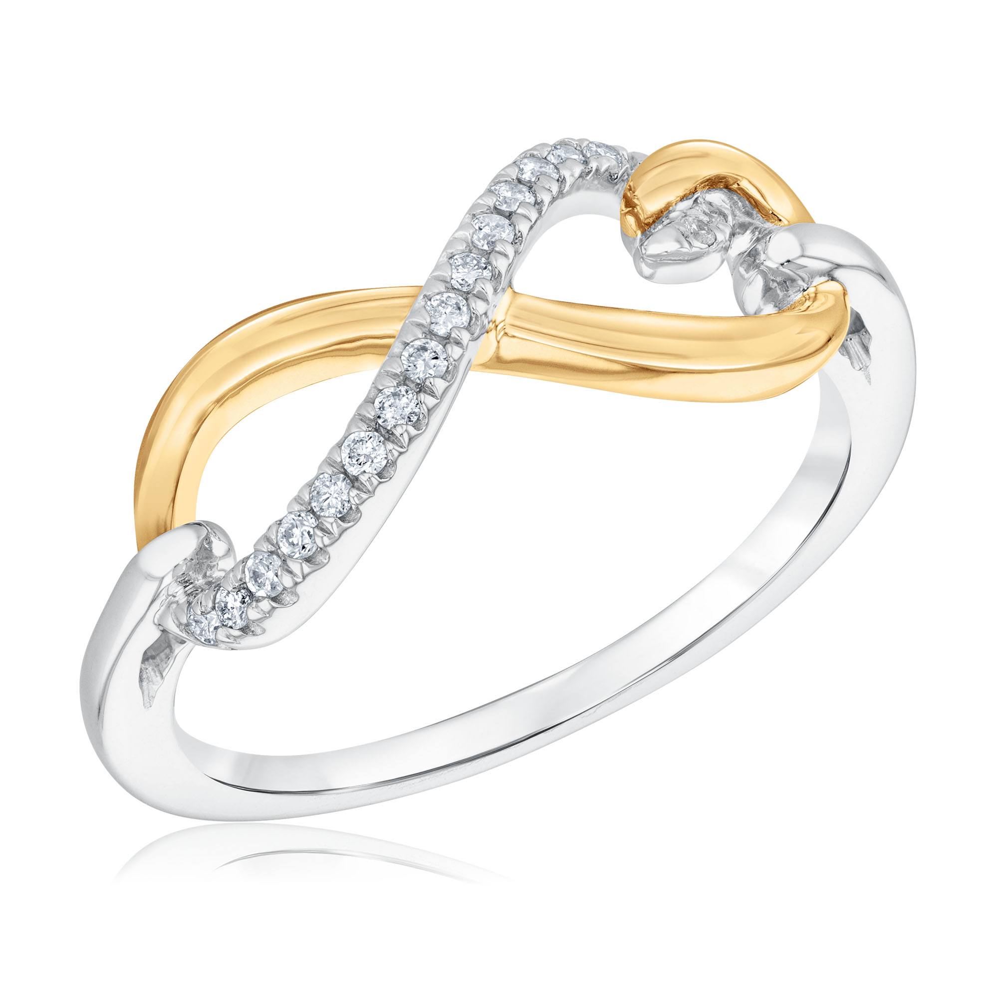 1/10ctw Diamond Two-Tone Infinity Ring