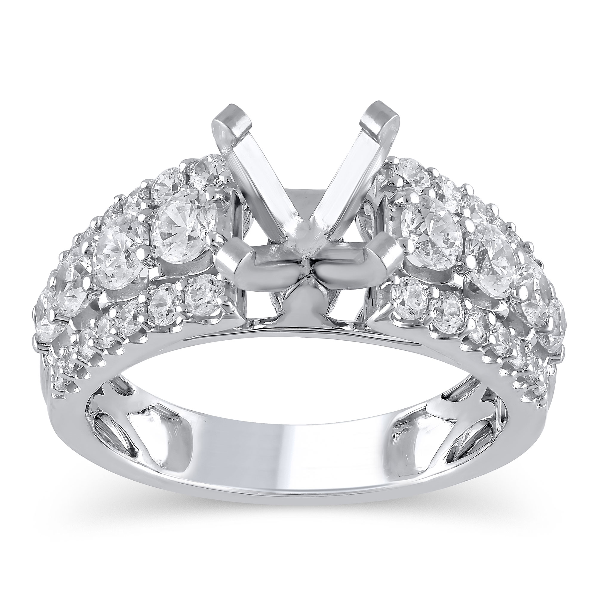 1 1/3ctw Diamond White Gold Engagement Ring Setting - Design Coll