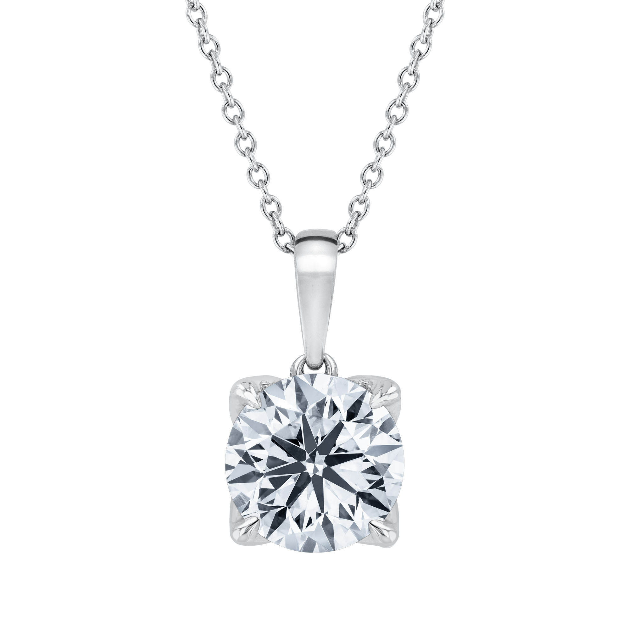 REEDS 1 3/4ctw Econic Star Round Lab Grown Diamond Solitaire White Gold Pendant Necklace