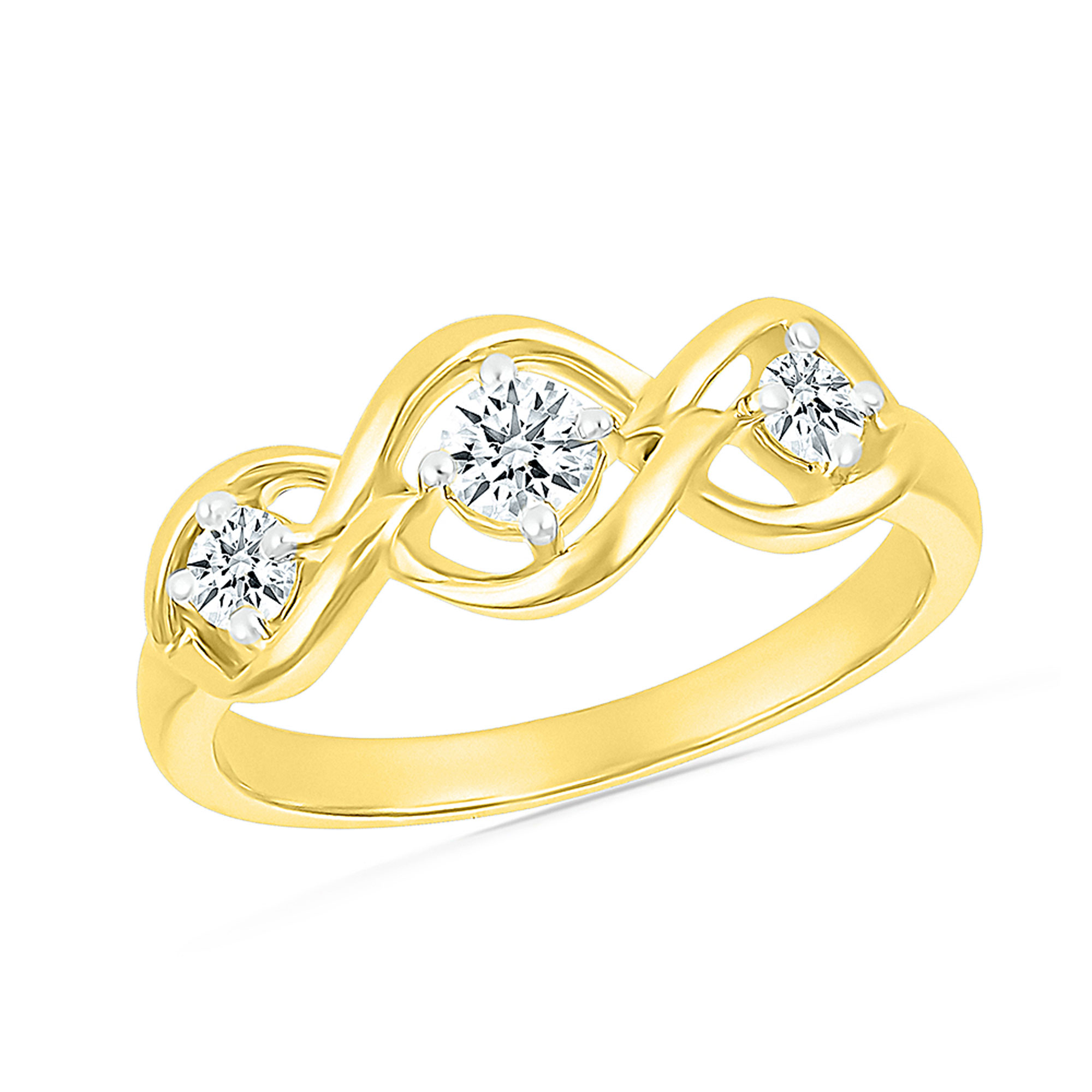 1/3ctw Diamond Yellow Gold Three-Stone Ring | Size 6