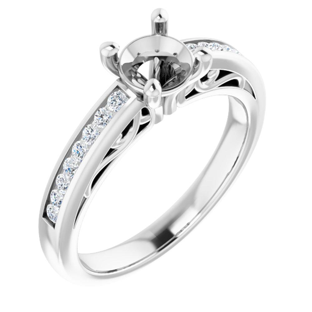 1/4ctw Diamond Channel-Set White Gold Engagement Ring Setting -  REEDS Love's Path, 122848WG