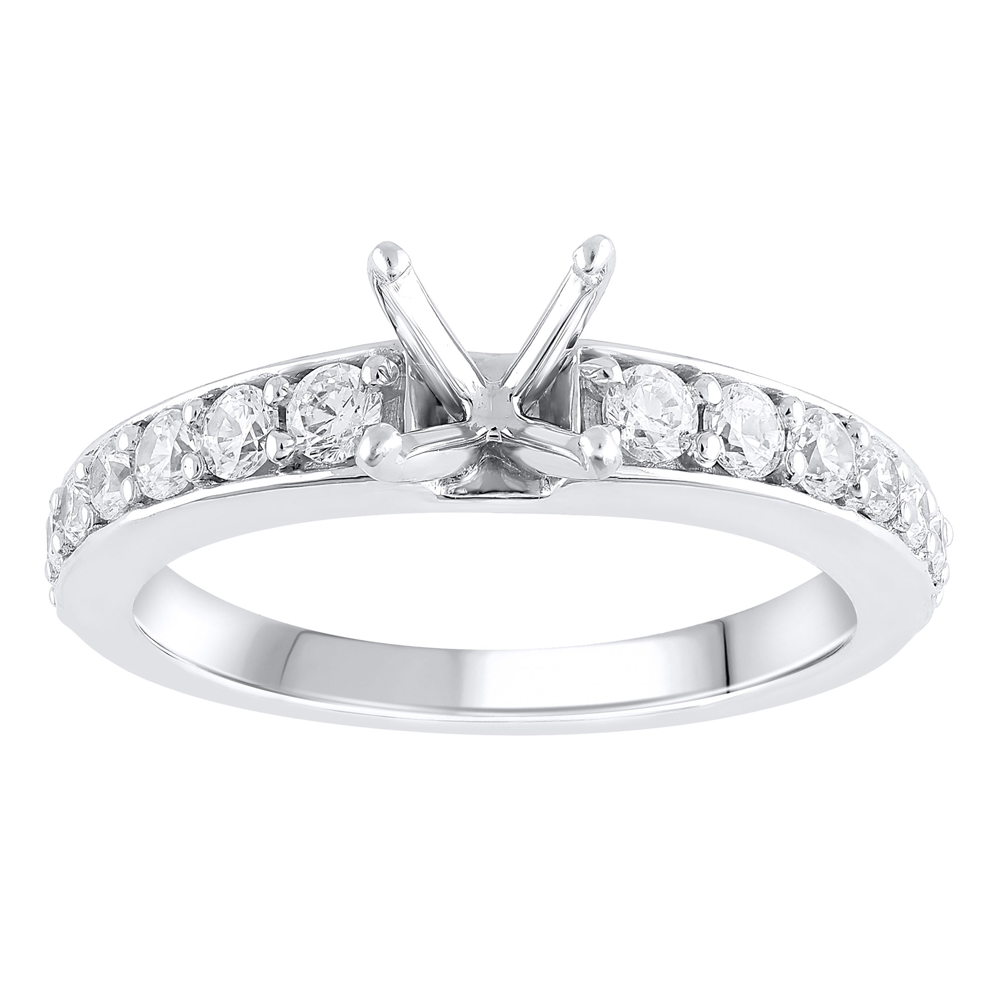 1/4ctw Diamond Graduated White Gold Engagement Ring Setting - Des