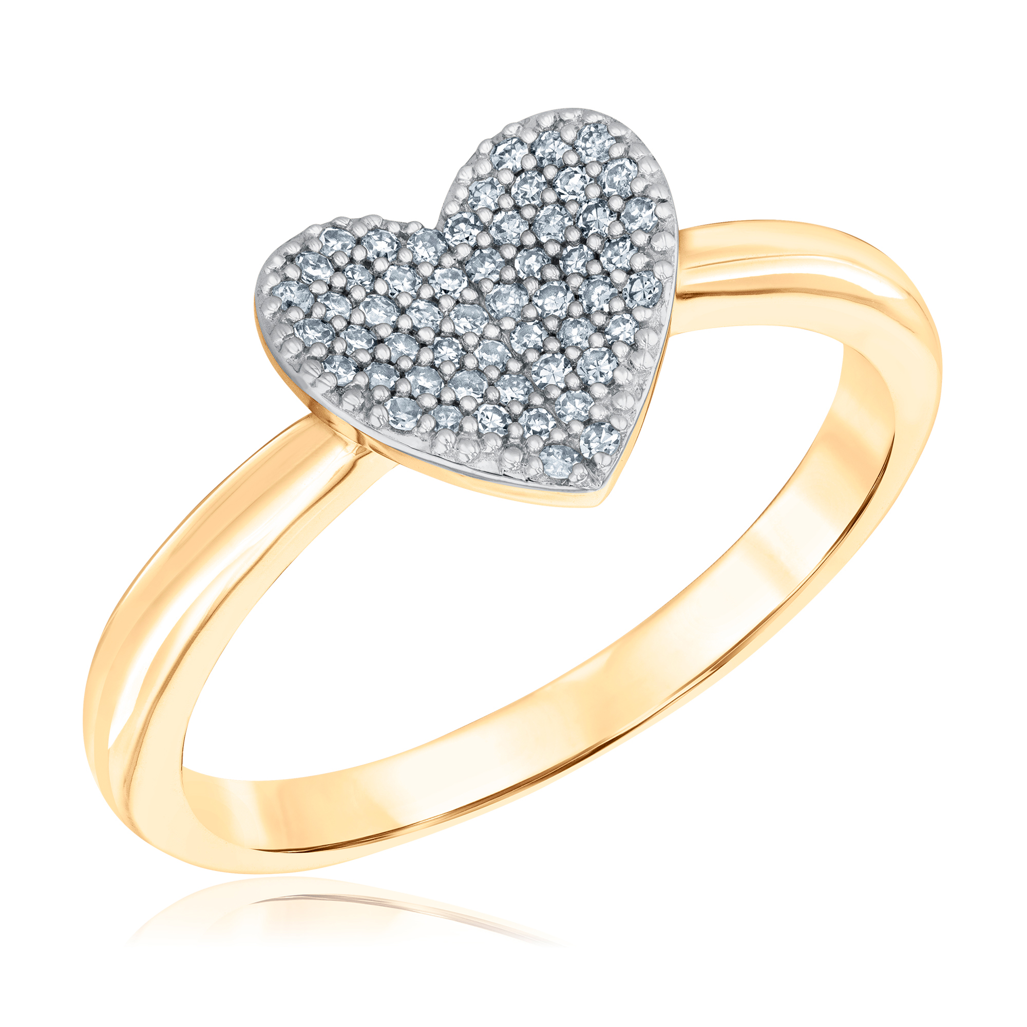1/6ctw Diamond Yellow Gold Heart Ring