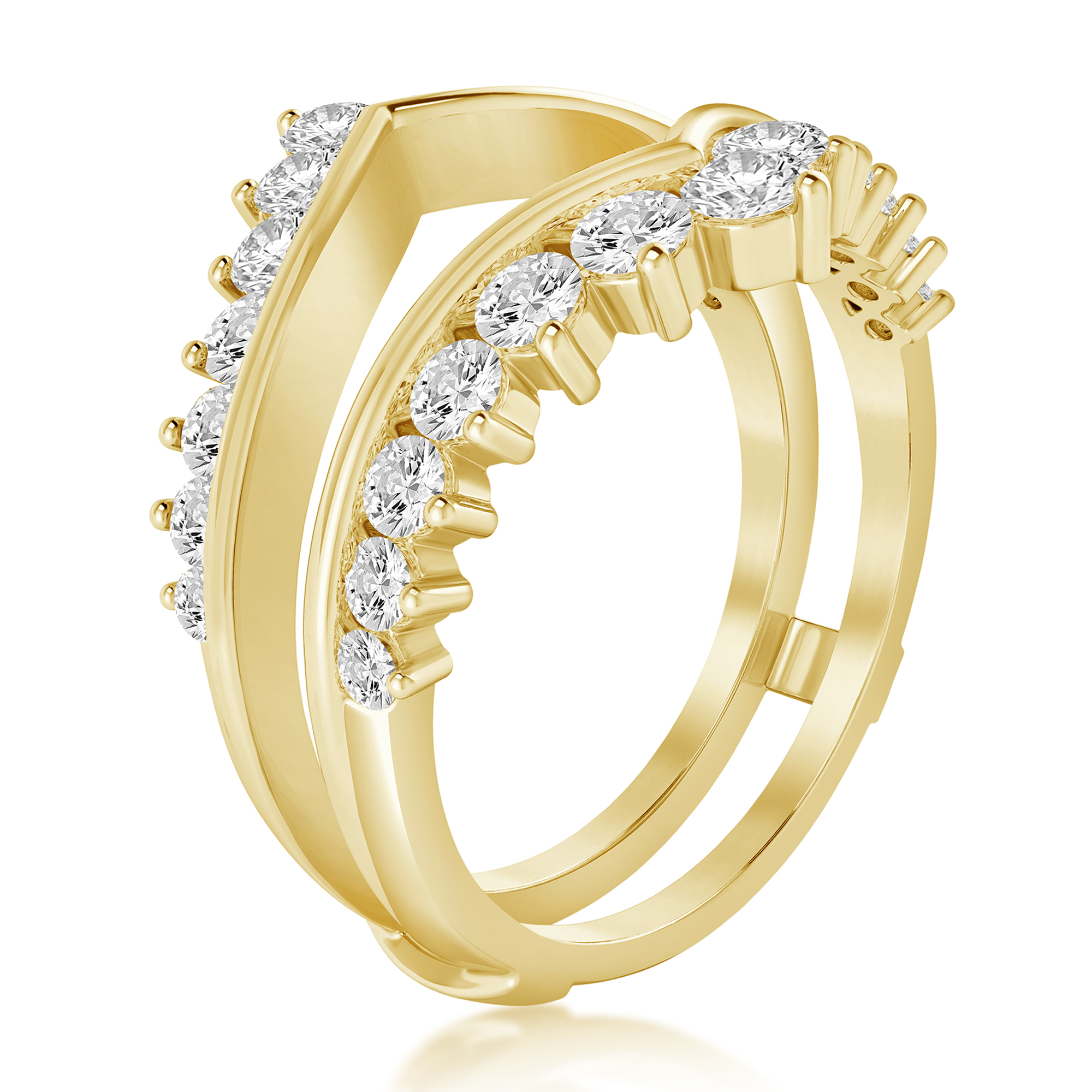 1ctw Diamond Yellow Gold Ring Guard | Size 6