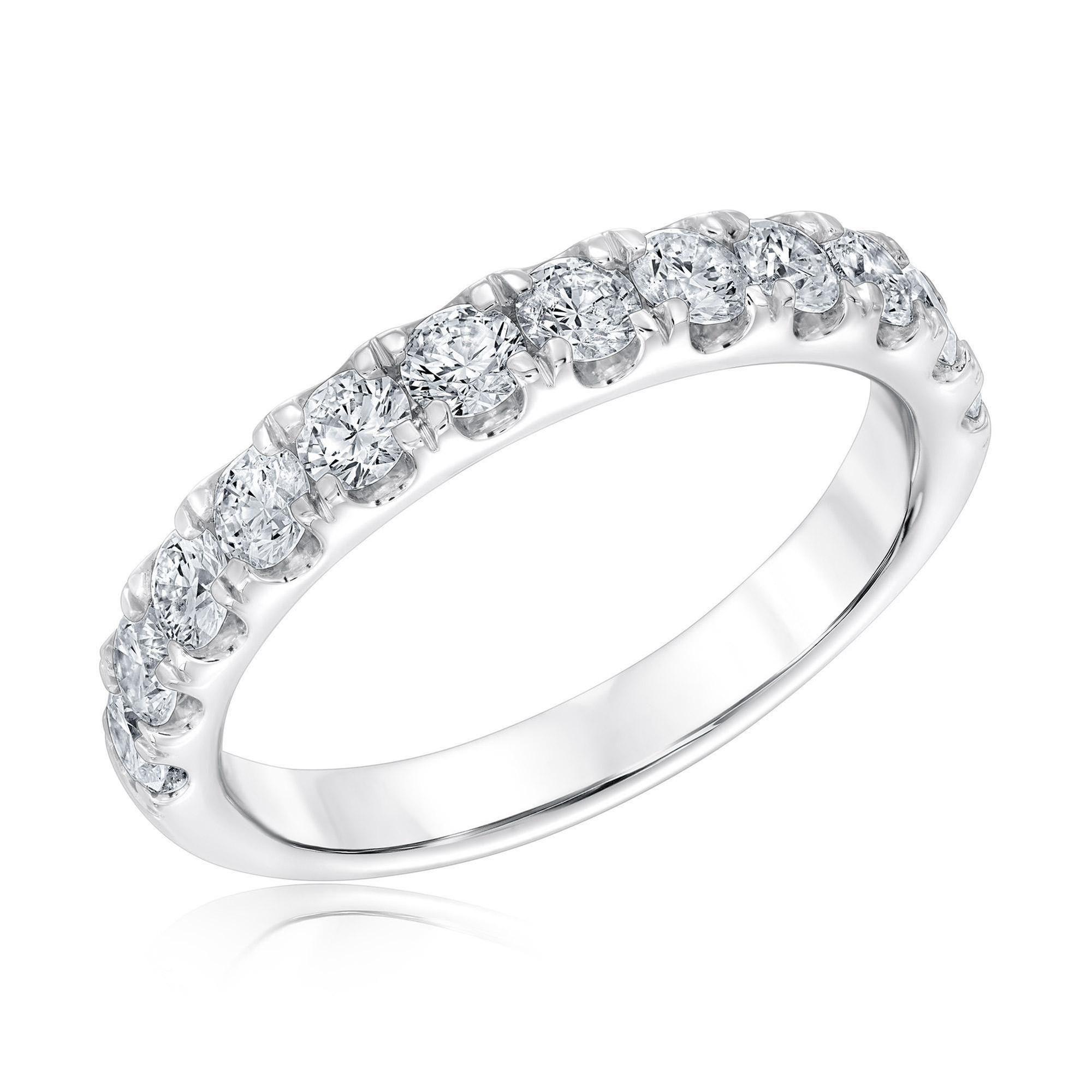 1ctw Round Diamond White Gold Wedding Band | Embrace Collection