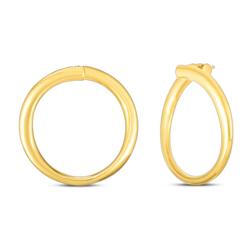 Roberto Coin  Designer Gold 18k Yellow Gold Small Contoured Hoop Earrings