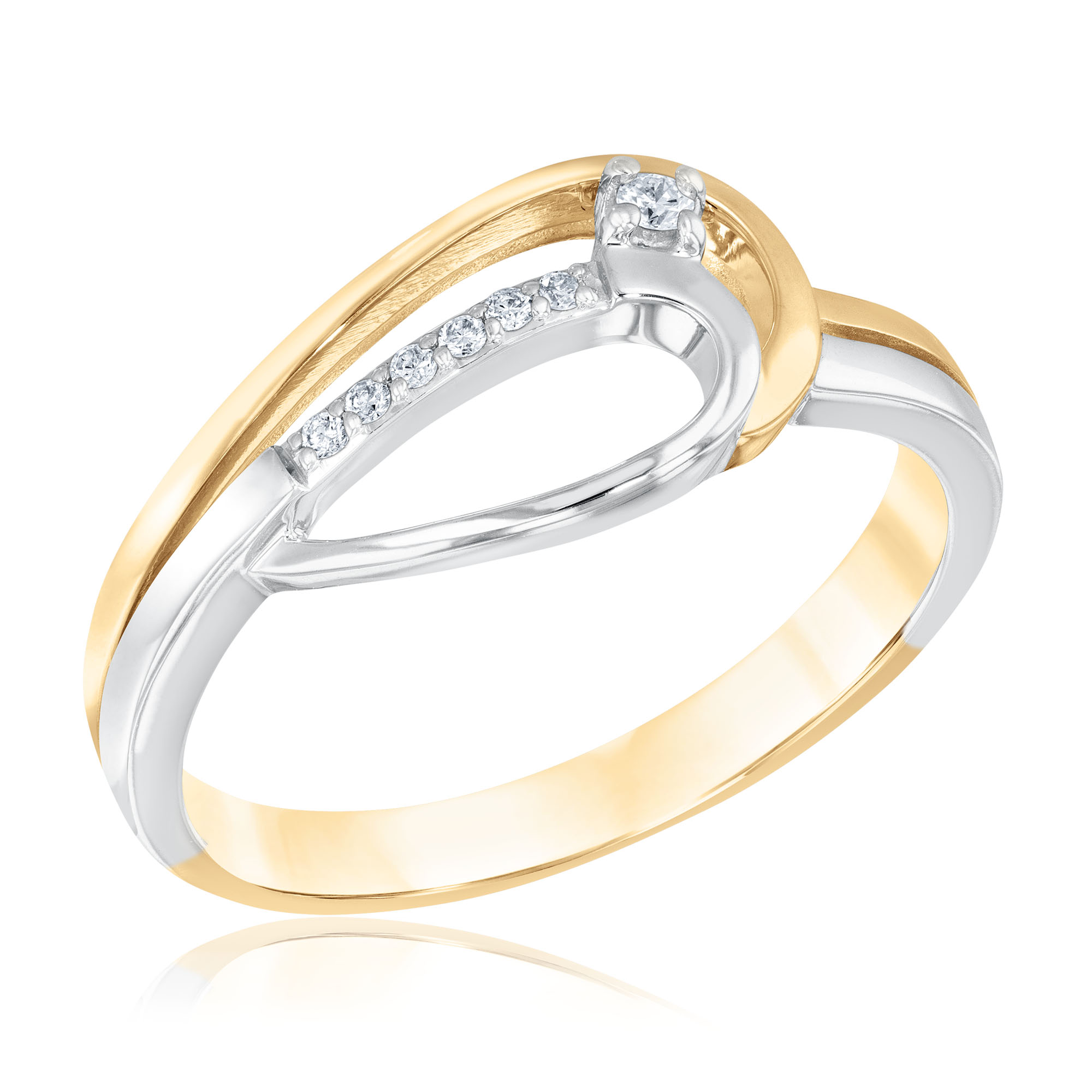 Breuning Women's  1/2ctw Diamond Two-Tone 14k Yellow and White Gold Ring  Ring Size 7.5