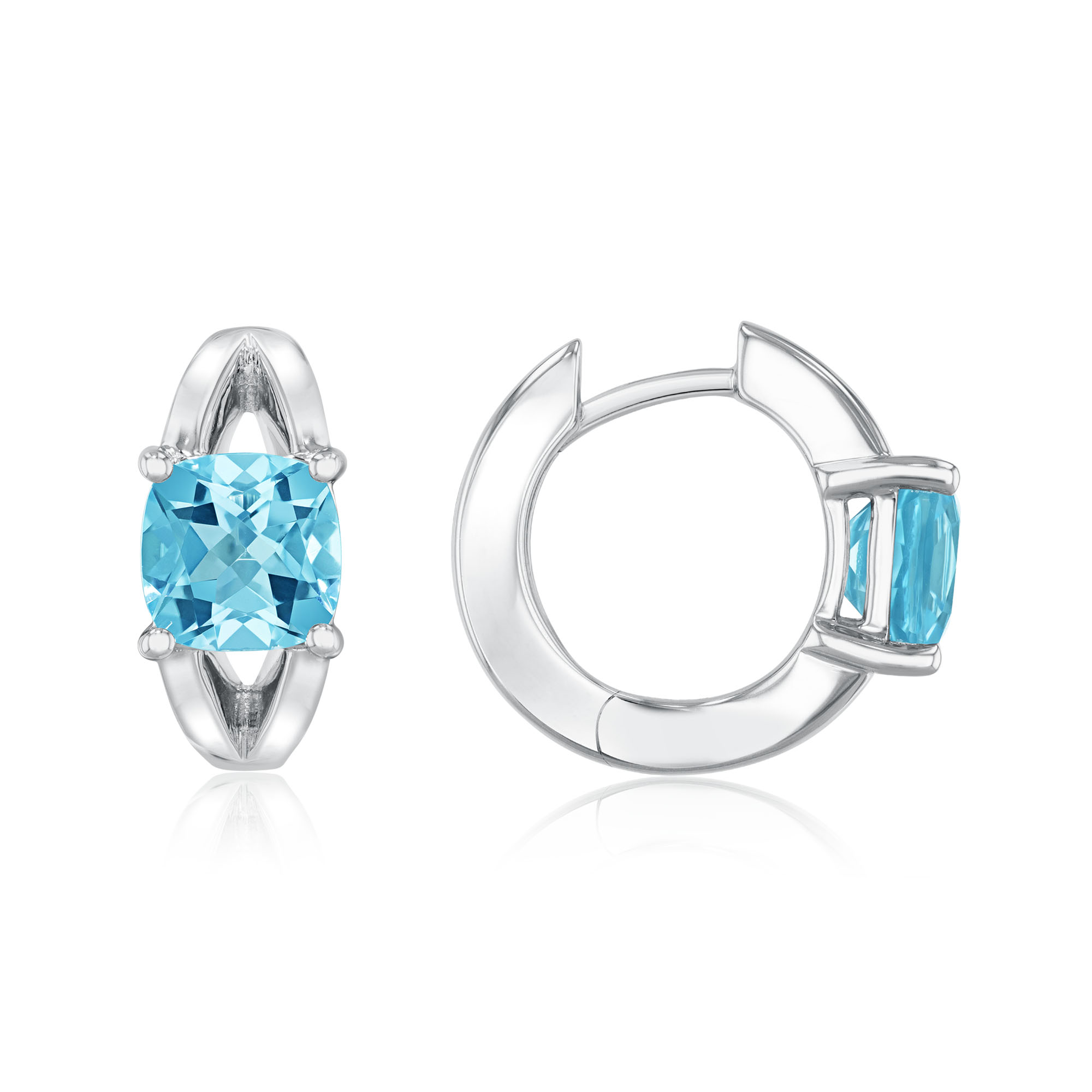 Breuning  Blue Topaz Sterling Silver Hoop Earrings