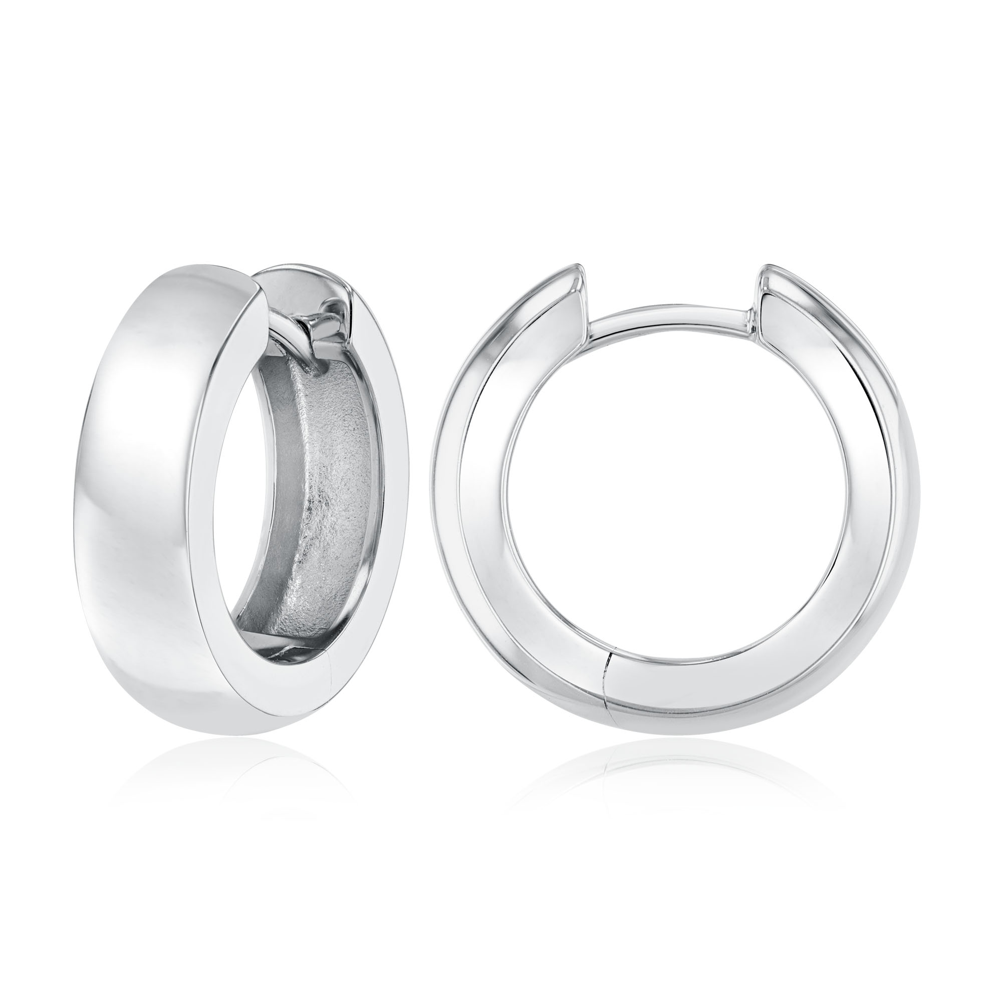 Breuning  17mm Sterling Silver Huggie Hoop Earrings