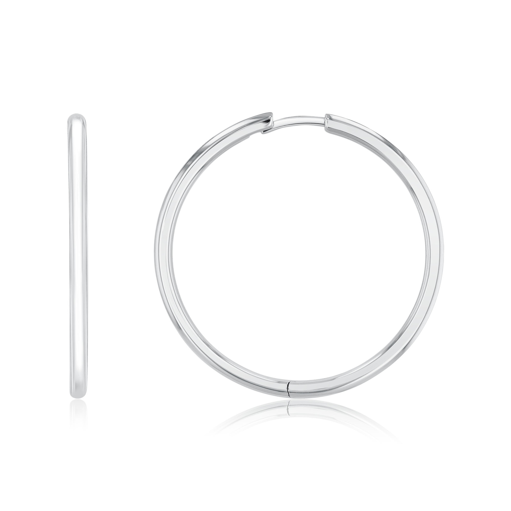 Breuning  30mm Sterling Silver Hoop Earrings