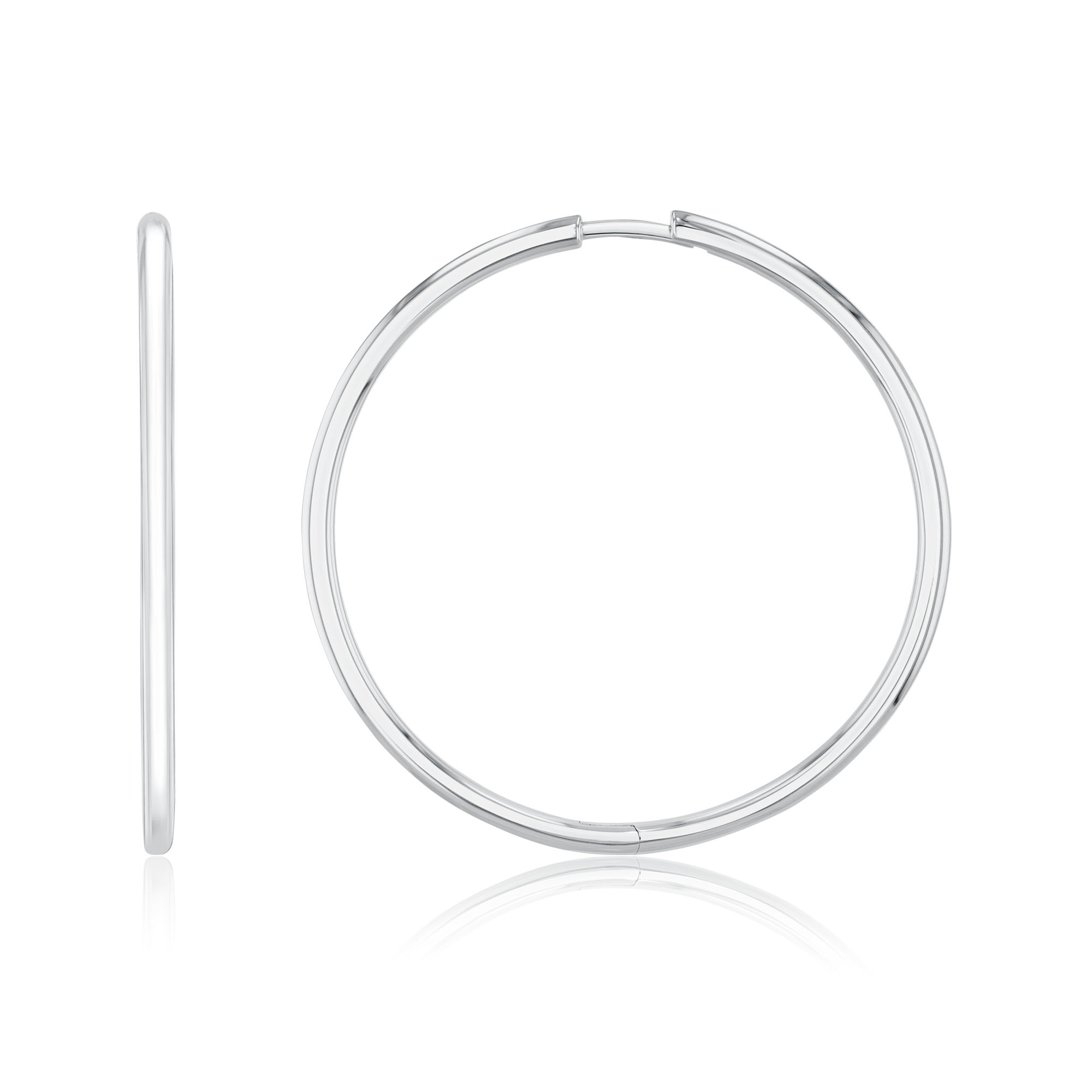 Breuning  40mm Sterling Silver Hoop Earrings