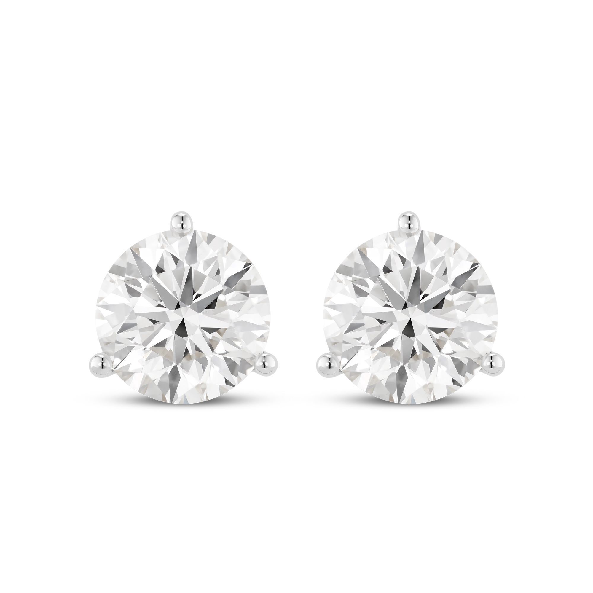 Lightbox  4ctw Round Lab Grown Diamond White Gold Solitaire Stud Earrings
