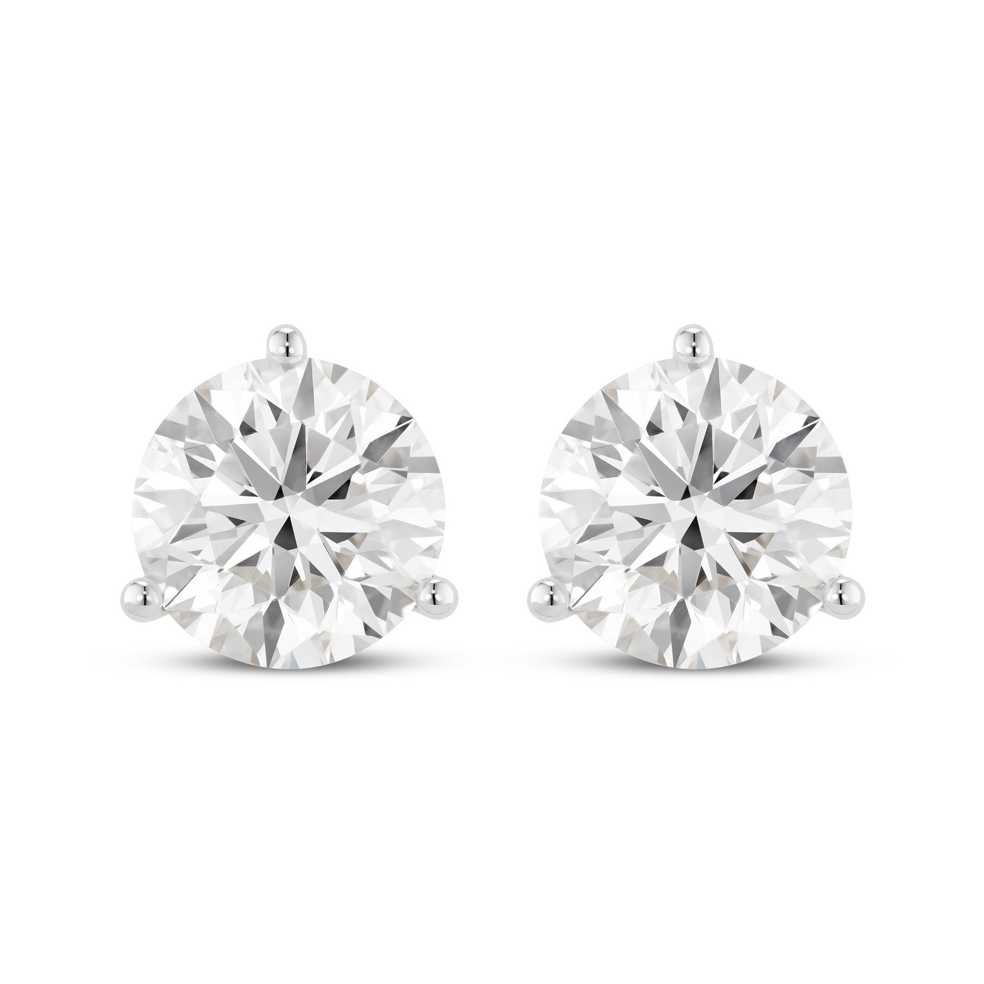 Lightbox  5ctw Round Lab Grown Diamond White Gold Solitaire Stud Earrings