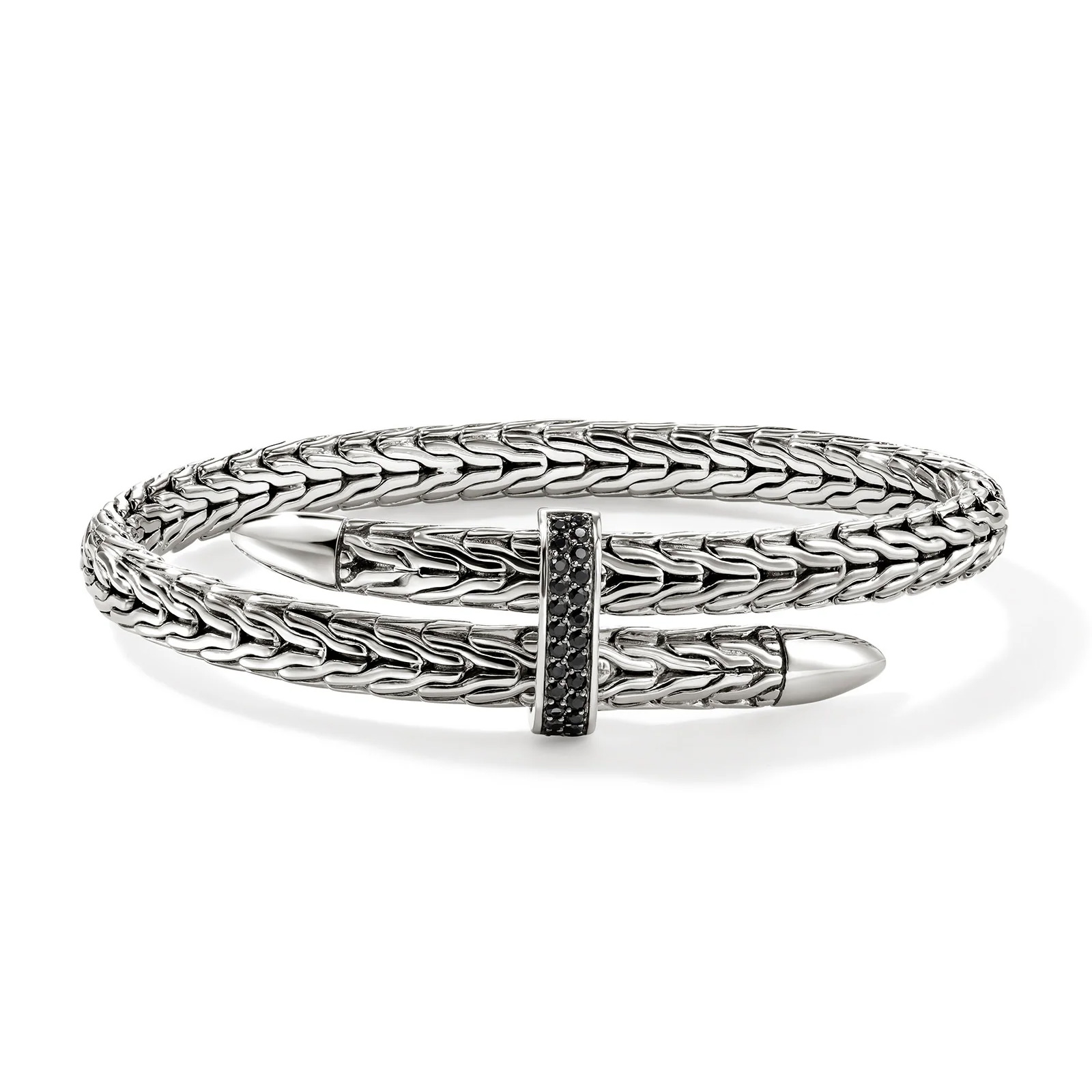 John Hardy  Spear Black Sapphire and Sterling Silver Cuff Bracelet