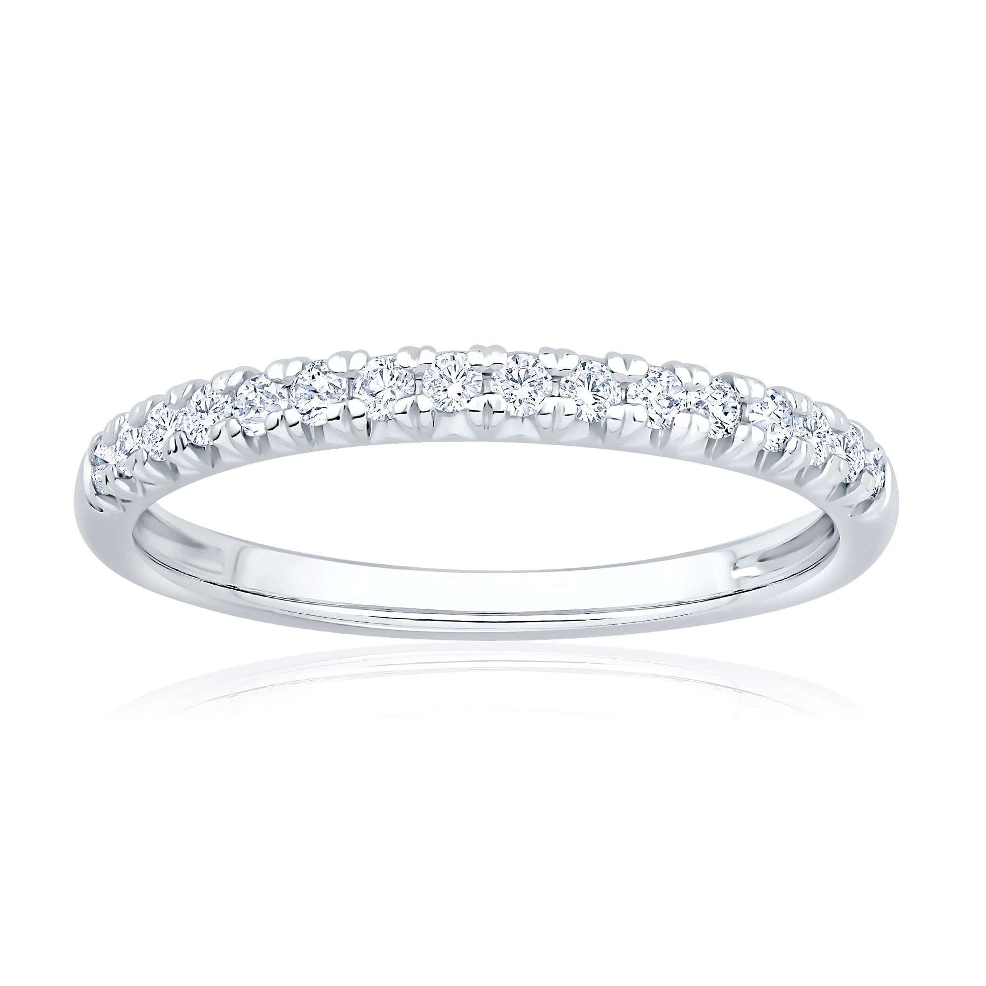 REEDS Womens 14Ctw Round Diamond 14K White Gold Wedding Band Ring Size 5 900$