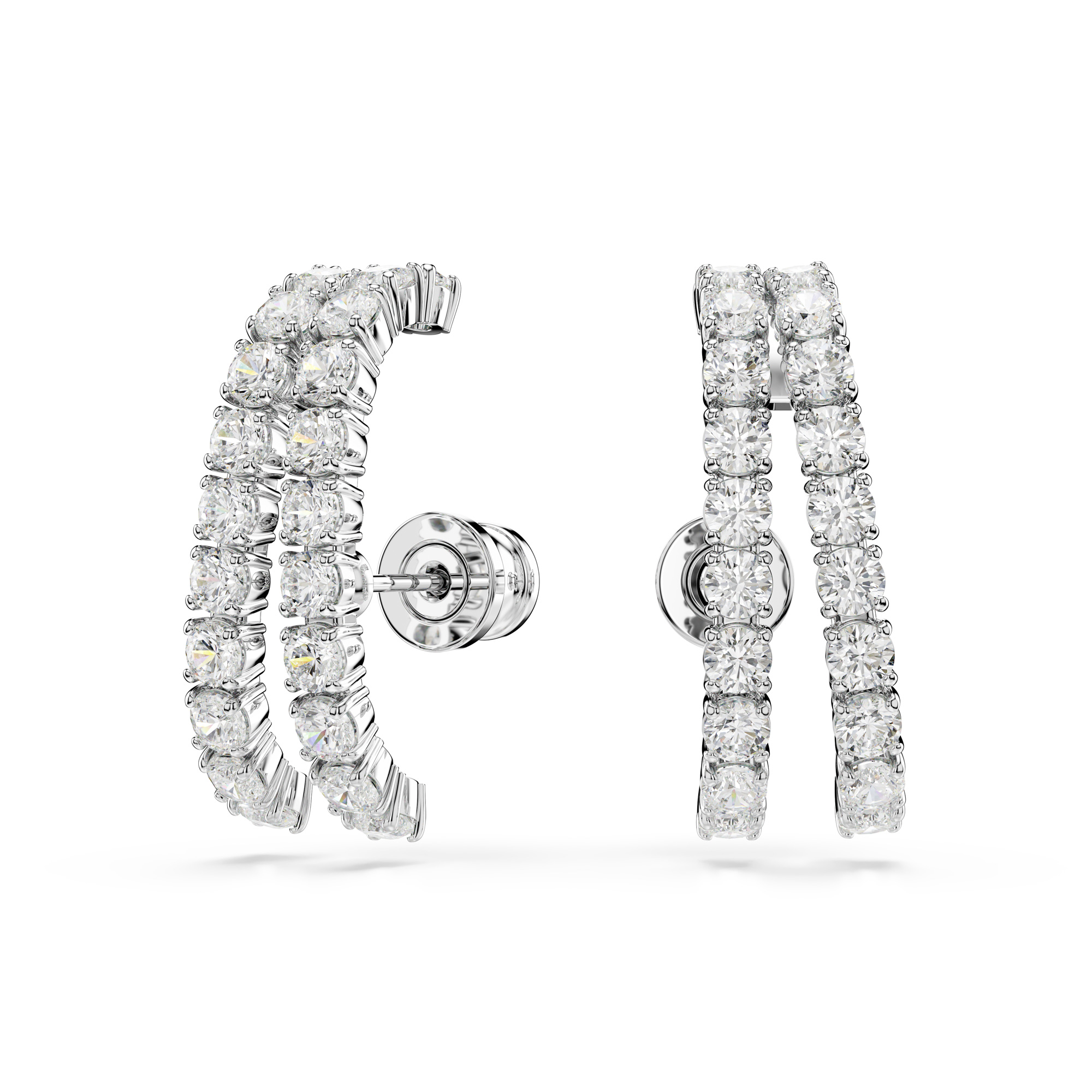Swarovski Jewelry Swarovski Crystal Matrix Cubic Zirconia Rhodium-Plated Ear Cuffs