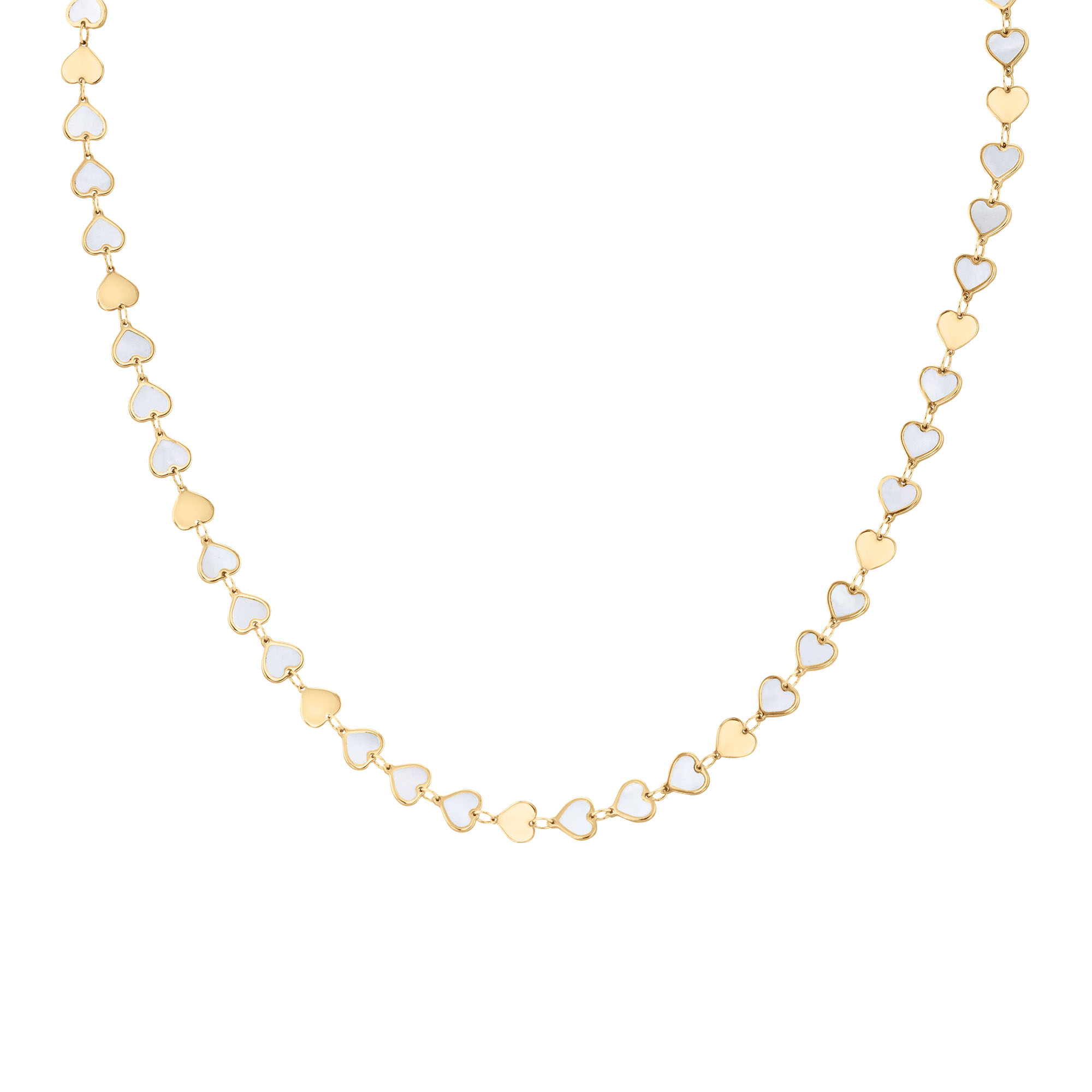 REEDS MotherOfPearl Heart Station 10K Yellow Gold Necklace