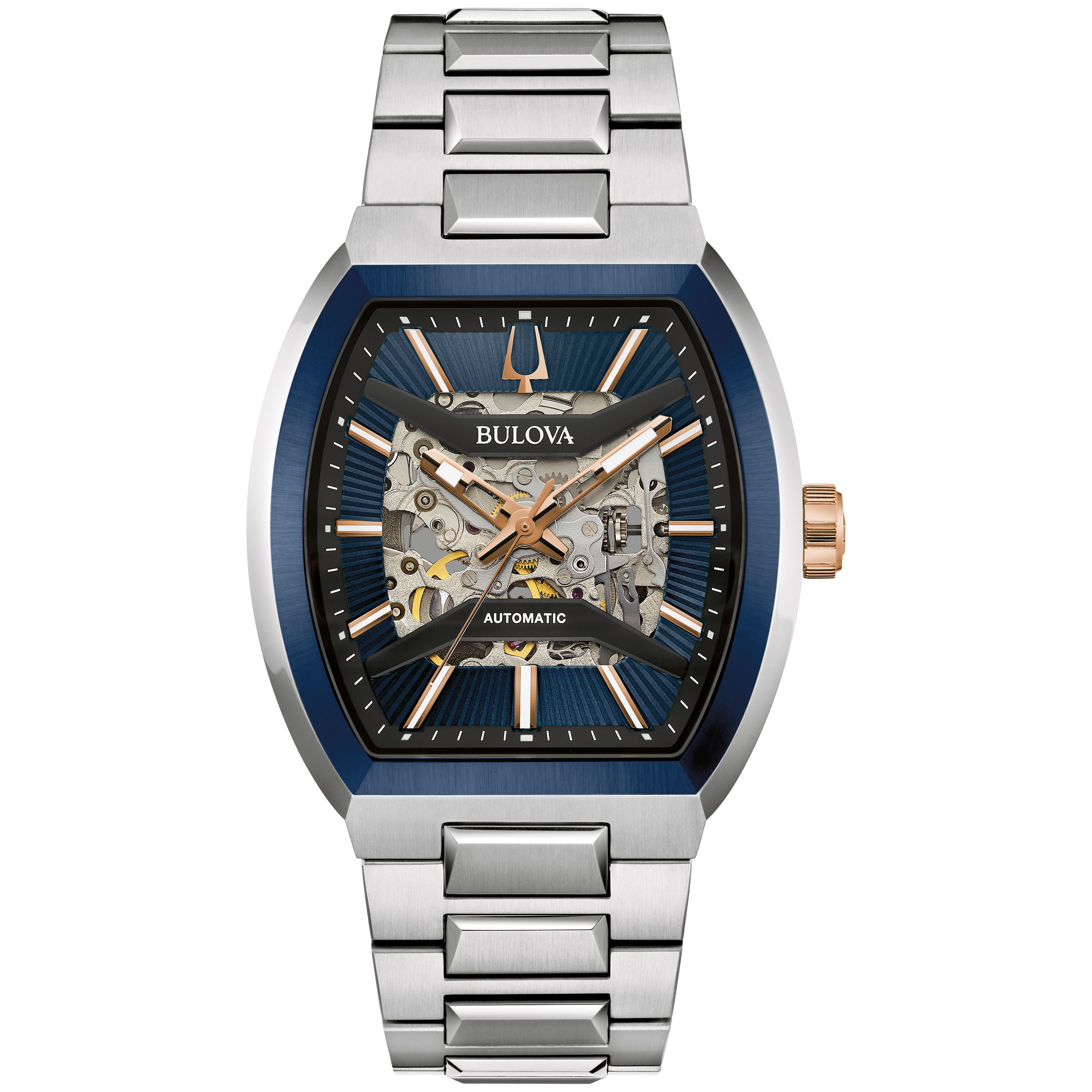Maquina Automatic Blue Dial Stainless Steel Bracelet Watch 40mm - Bulova 98A319