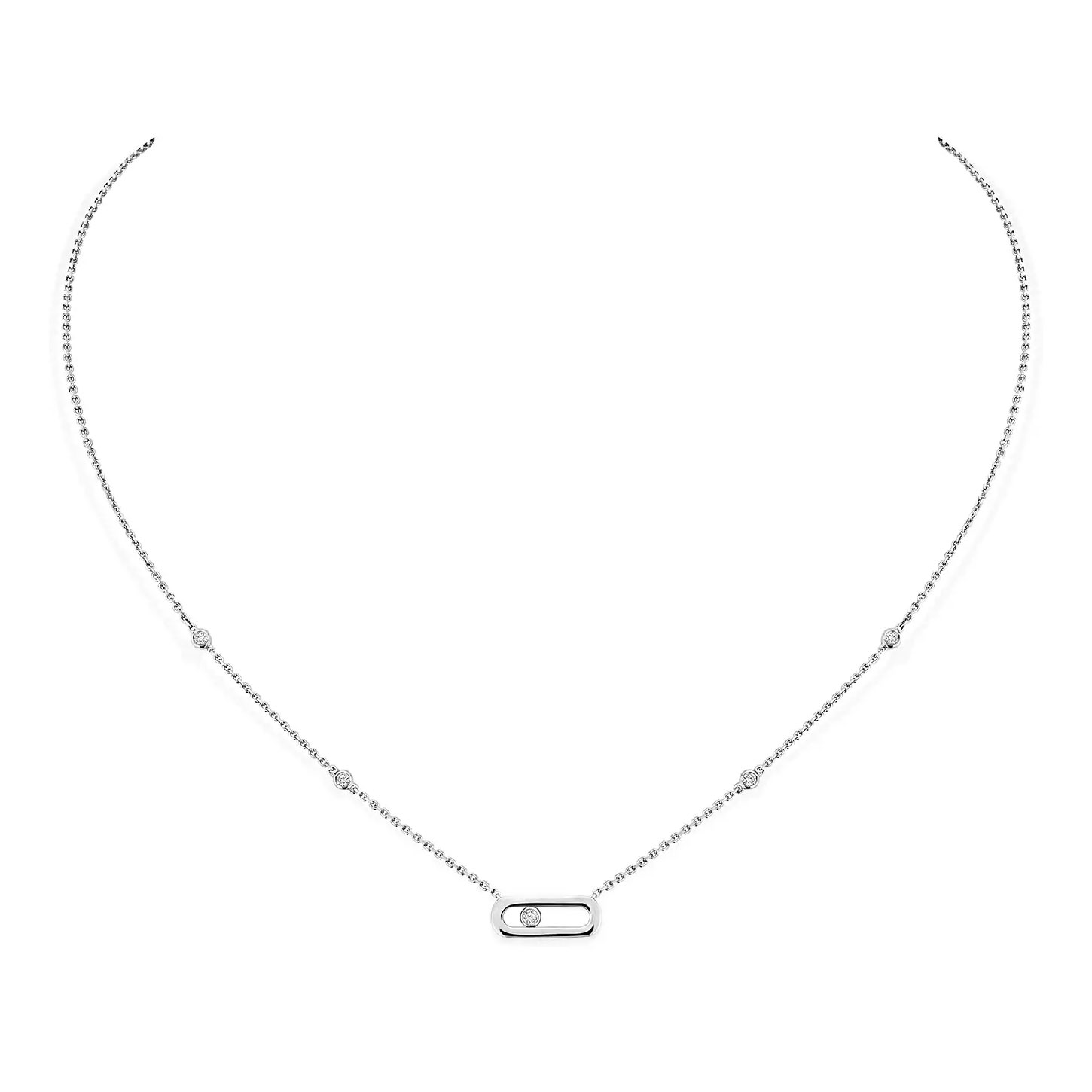 Messika  Move Uno 1/10ctw Diamond 18k White Gold Necklace