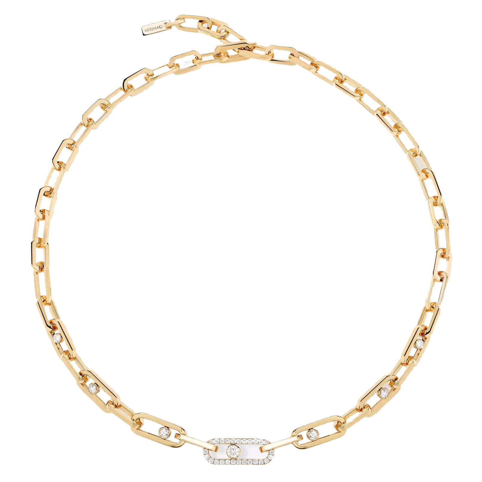 Messika  Move Link 1 1/10ctw Diamond 18k Yellow Gold Chain Necklace