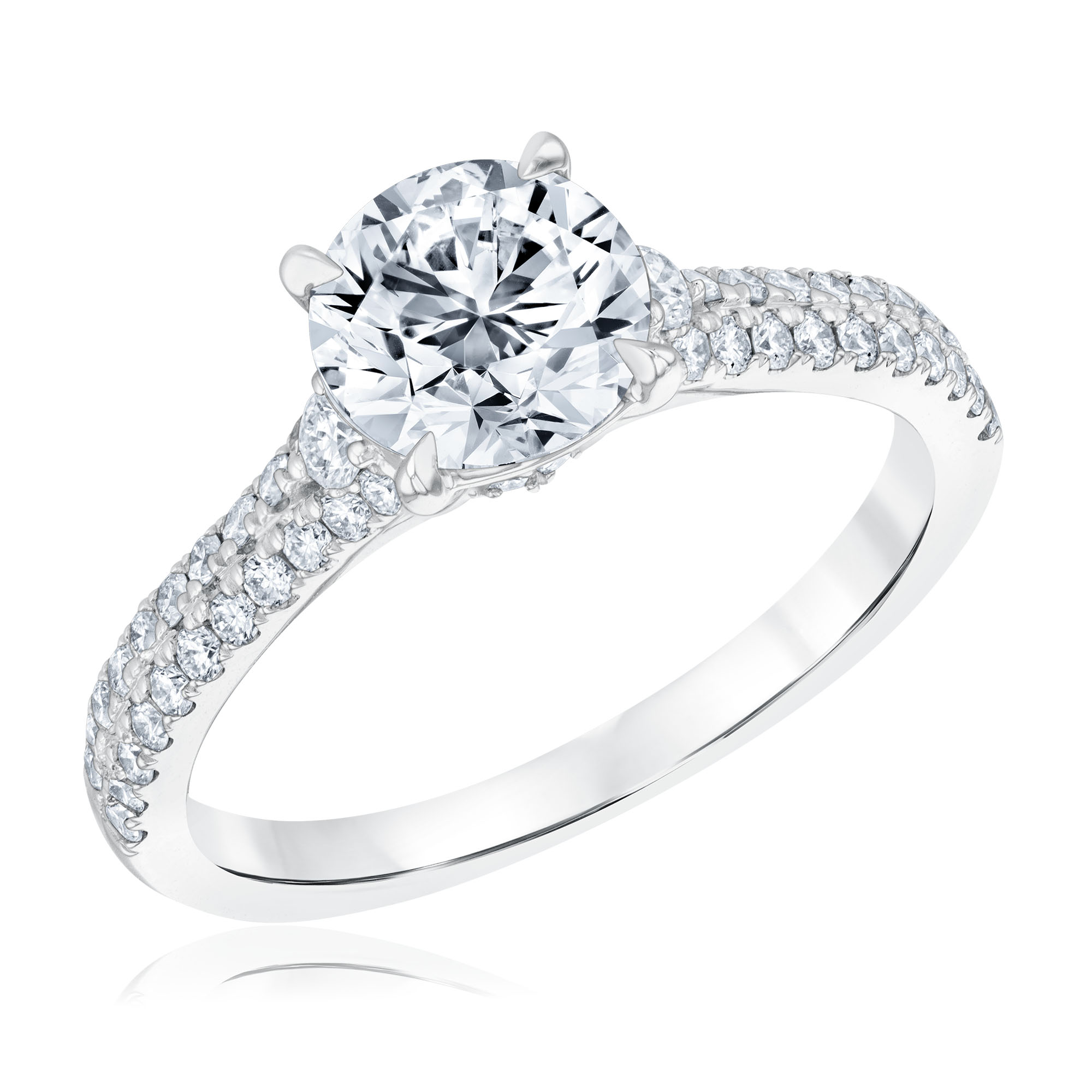 REEDS Womens 2Ctw Round Diamond 14K White Gold Engagement Ring Ring Size 65 15000$