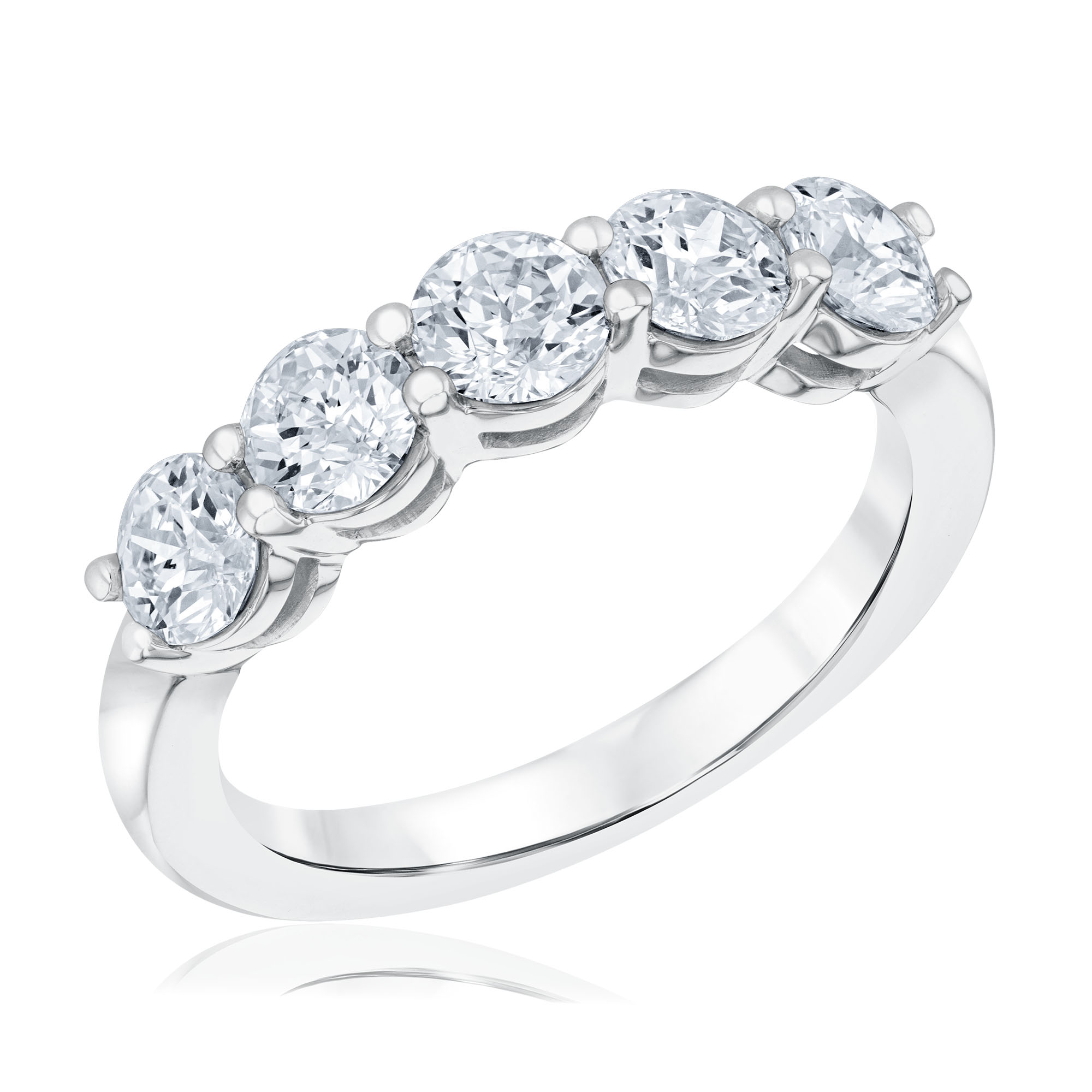 REEDS Women's 1 5/8Ctw Lab Grown Diamond 14K White Gold Wedding Band  Ring Size 7.5