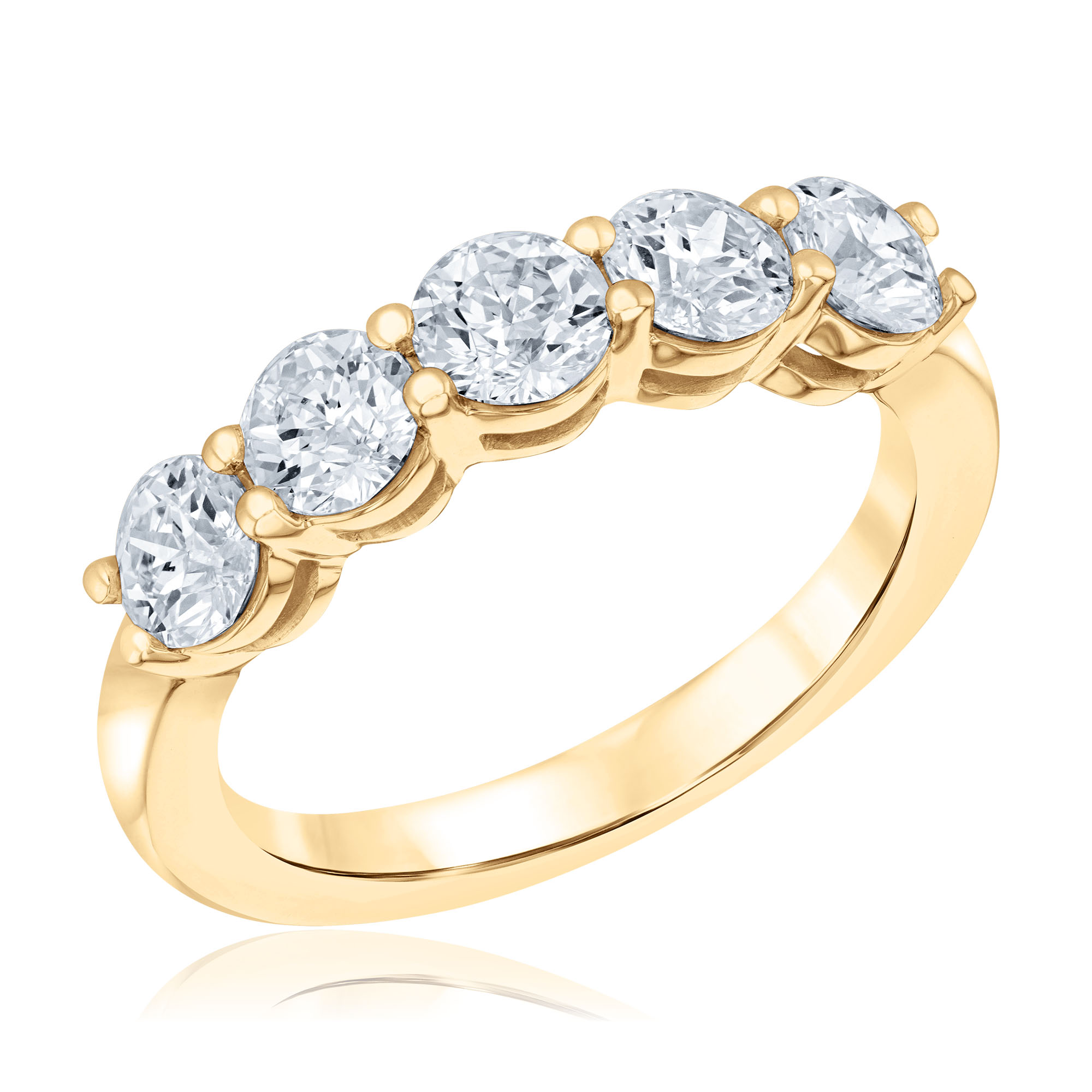 REEDS Women's 1 5/8Ctw Lab Grown Diamond 14K Yellow Gold Wedding Band  Ring Size 7.5