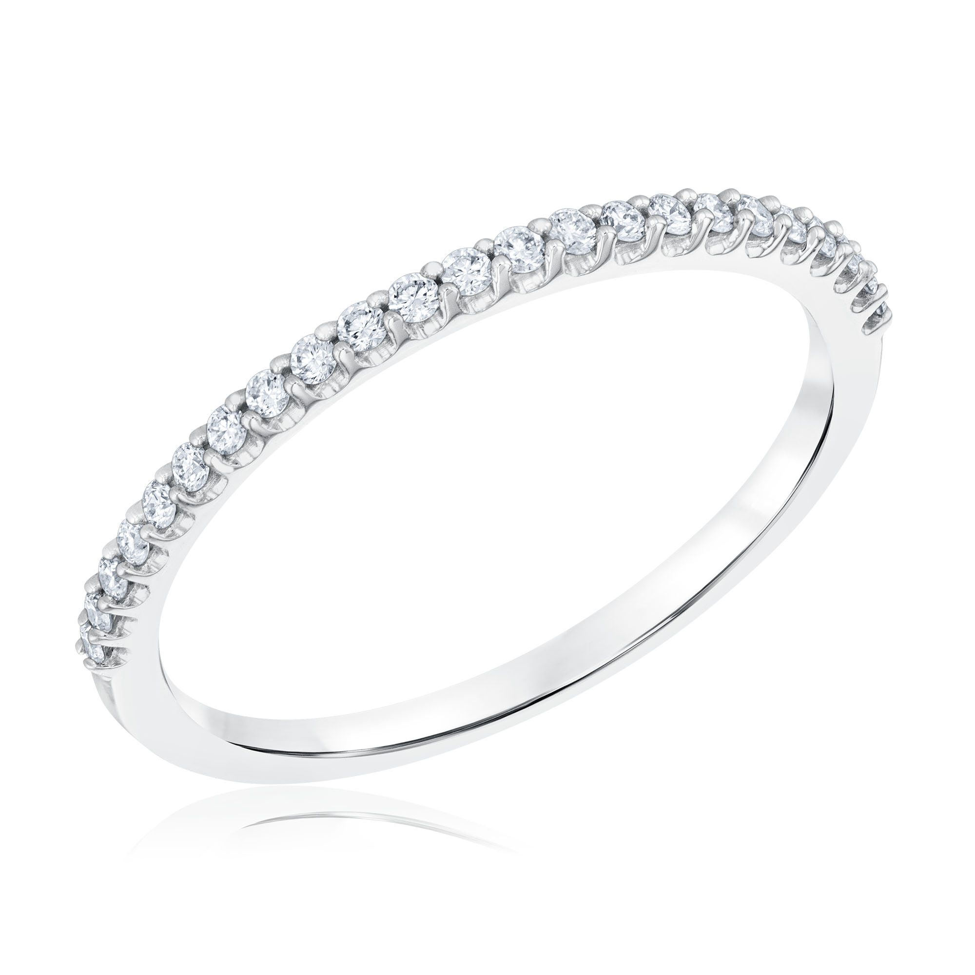REEDS Women's 1/6Ctw Lab Grown Diamond 14K White Gold Wedding Band  Ring Size 7.5