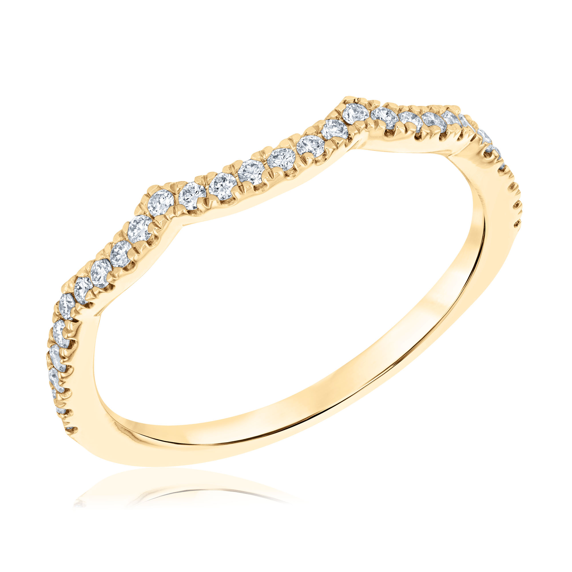 REEDS Womens 15Ctw Lab Grown Diamond 14K Yellow Gold Contour Wedding Band Ring Size 7 800$