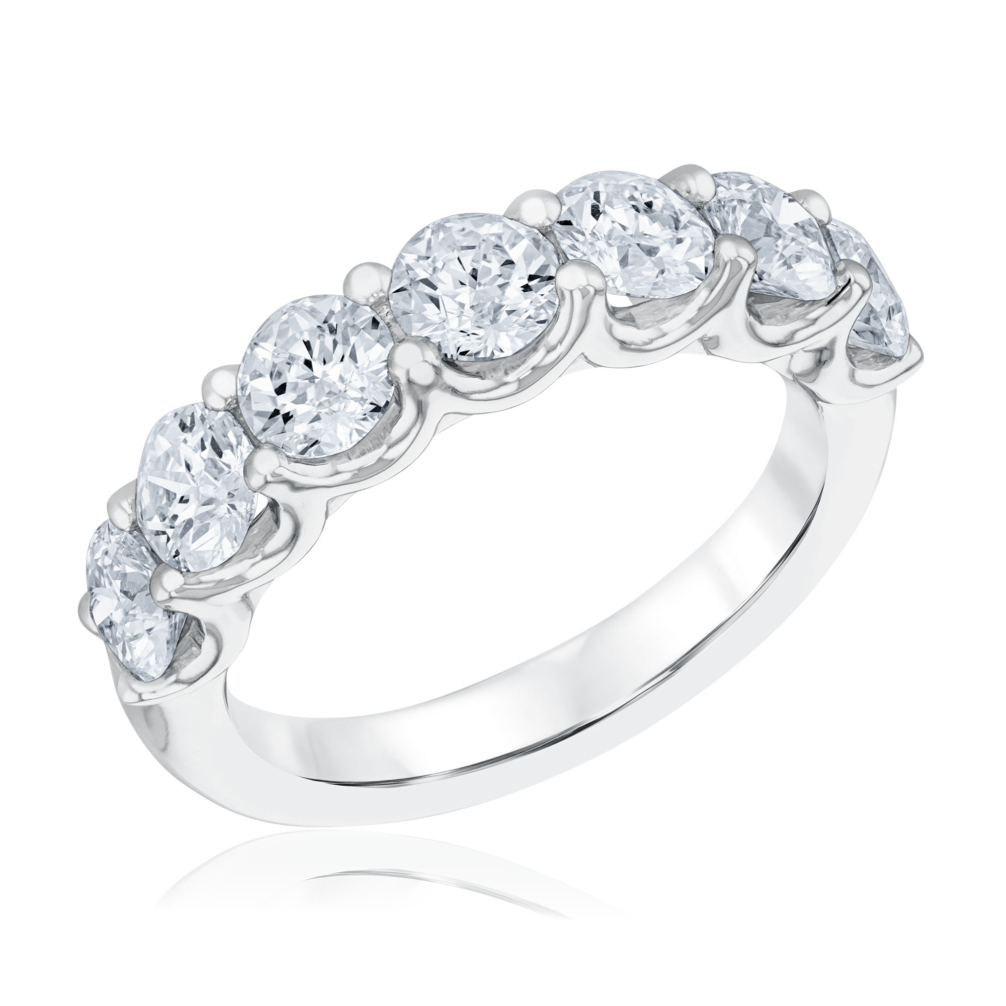 REEDS Women's 2 1/3Ctw Lab Grown Diamond 14K White Gold Wedding Band  Ring Size 6.5