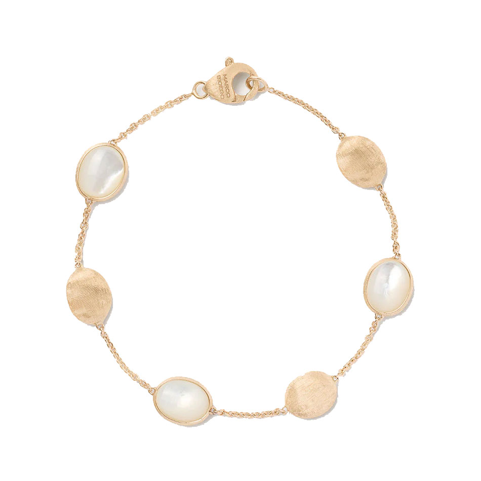 Marco Bicego  Siviglia 18k Yellow Gold Mother of Pearl and Gold Station Bracelet