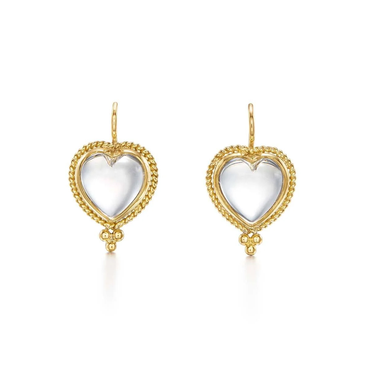 Temple St Clair 18k Yellow Gold Braided Heart Earrings 3000$
