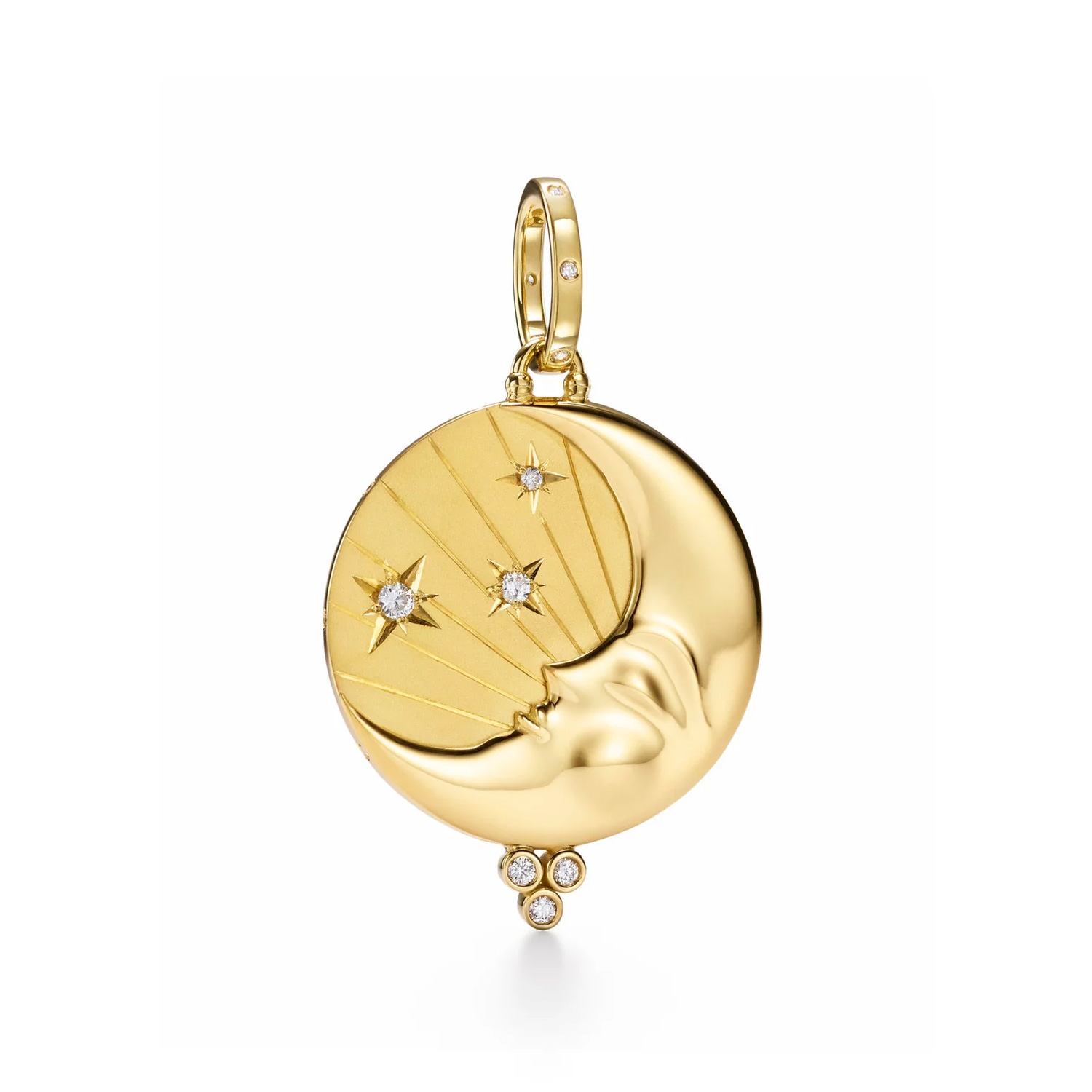 Temple St. Clair  18k Yellow Gold Diamond Large Luna Pendant
