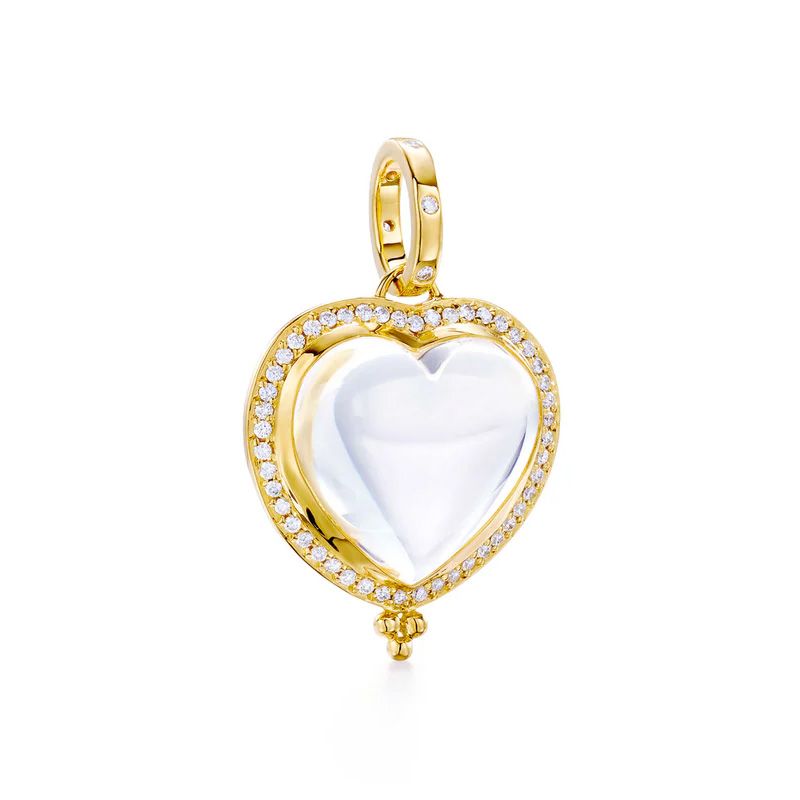 Temple St. Clair  18k Yellow Gold Medium Diamond Pave Heart Pendant