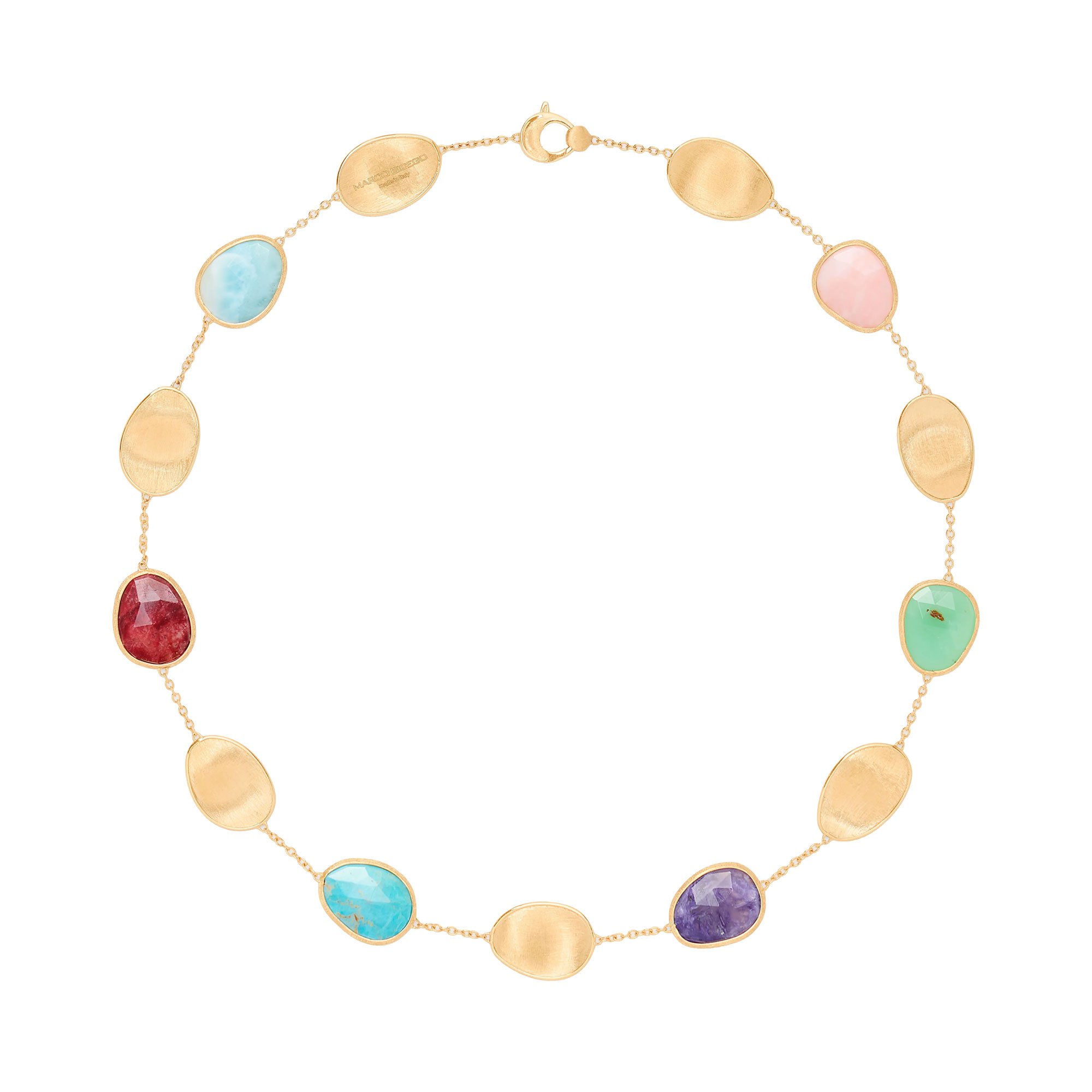 Marco Bicego  Lunaria 18k Yellow Gold Necklace with Mixed Gemstones