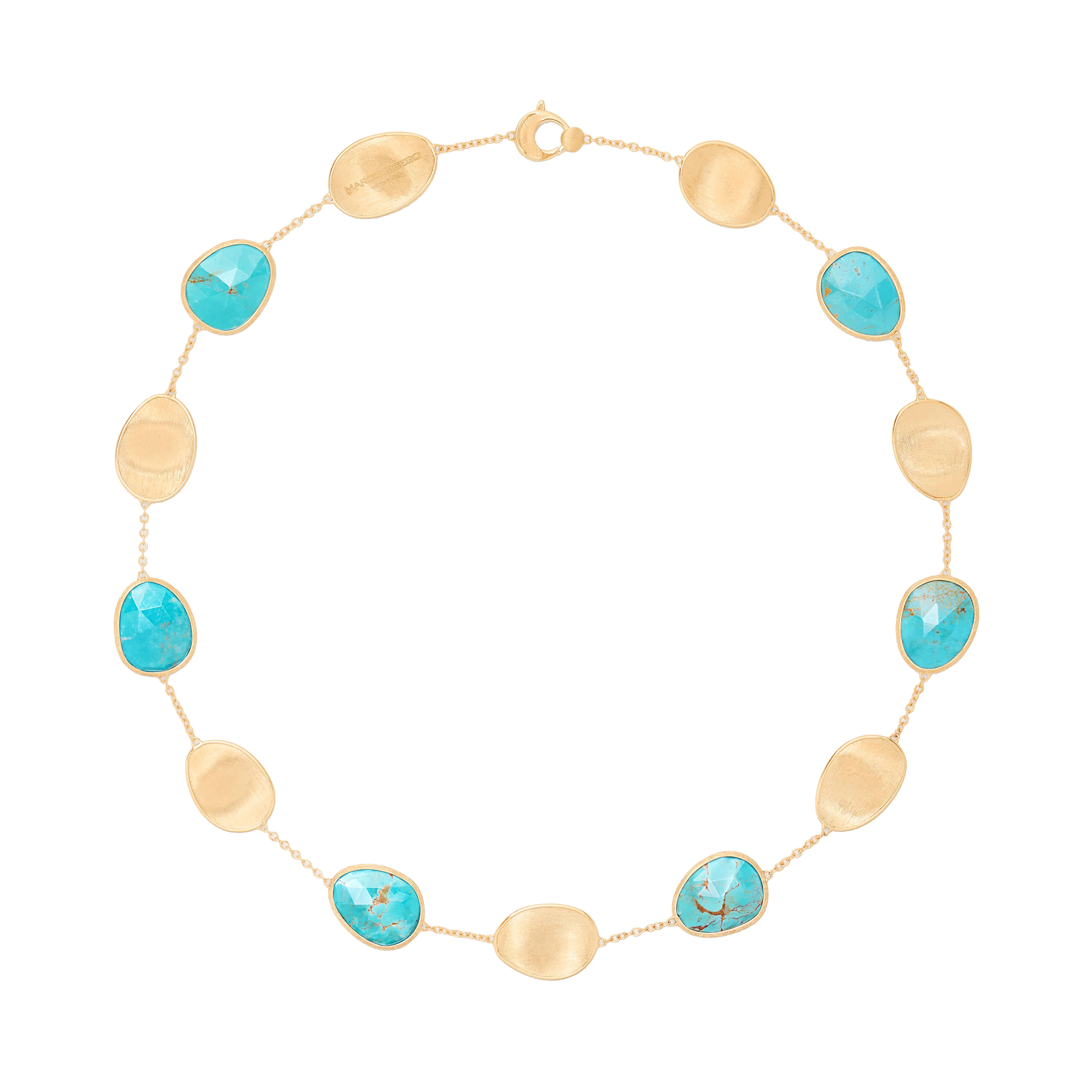 Marco Bicego Lunaria 18k Yellow Gold Necklace with Turquoise 6700$