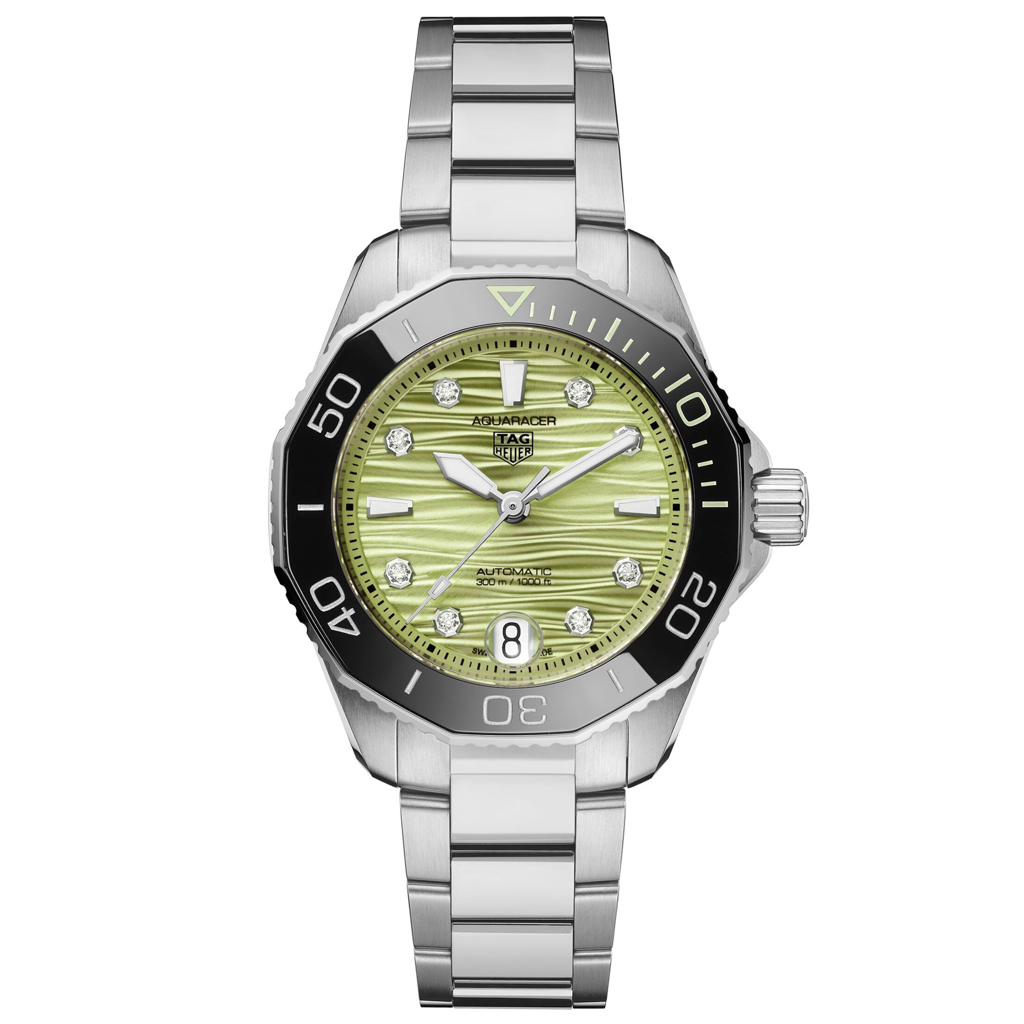 Tag Heuer  AQUARACER Professional 300 Date Automatic Green Diamond Dial Stainless Steel Watch 36mm  WBP231LBA0618