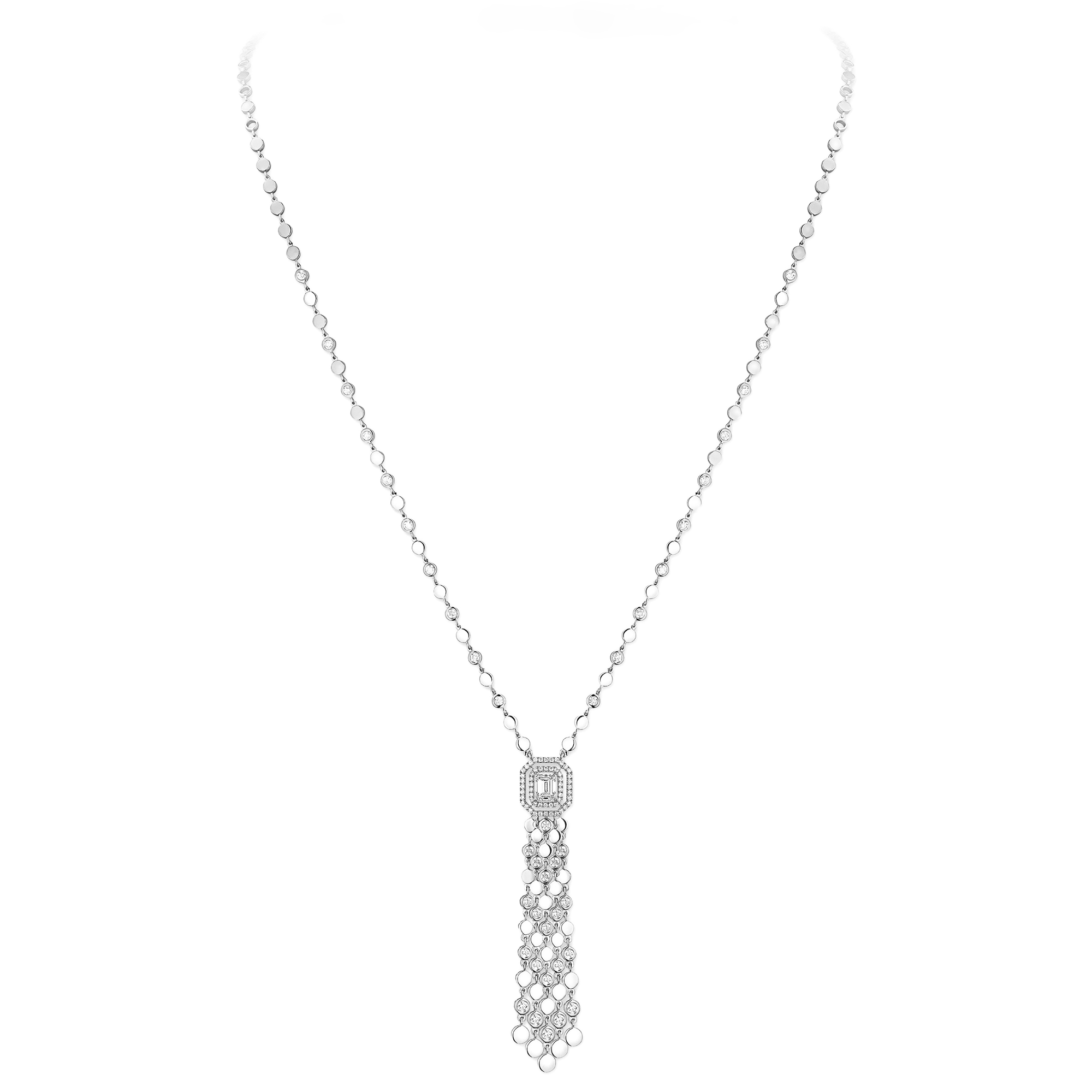 Messika  D-Vibes 1 5/8ctw Diamond White Gold Tassel Pendant Necklace
