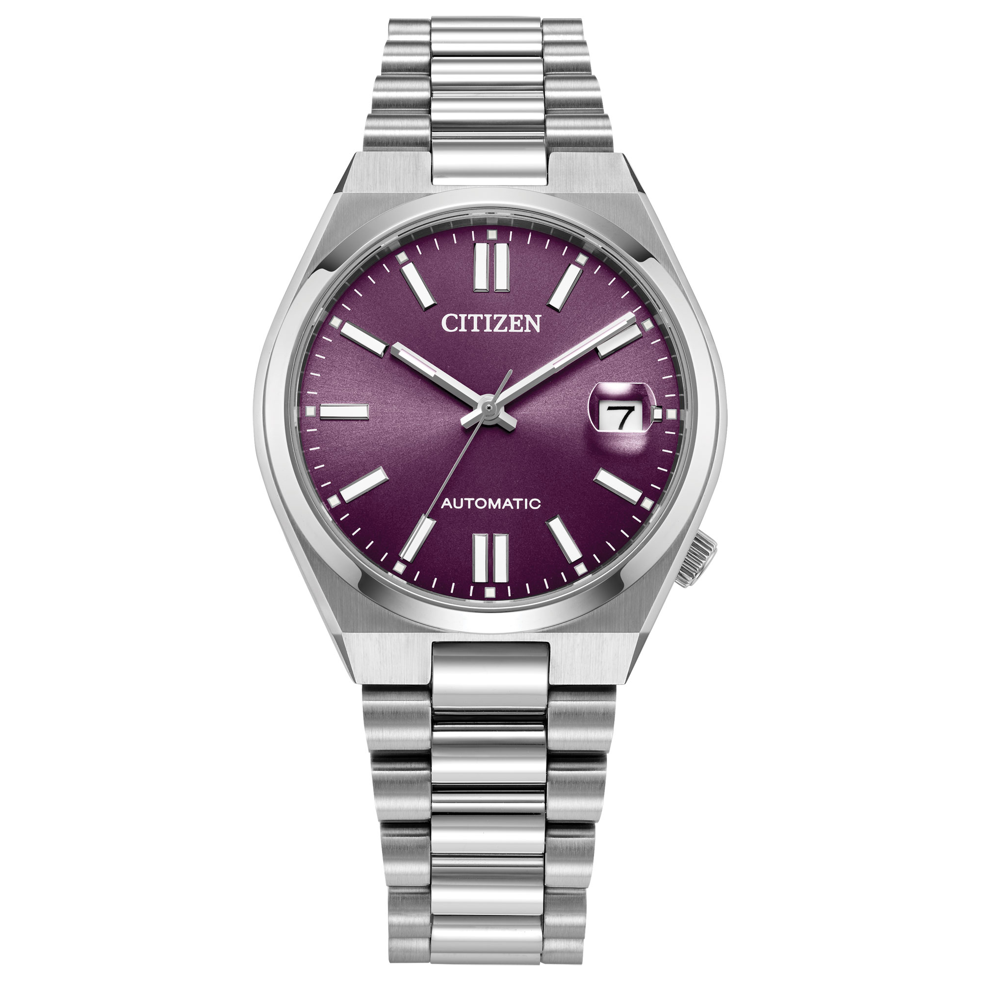 Citizen Ladies  TSUYOSA Automatic Purple Dial Stainless Steel Watch 37mm  NJ020050W