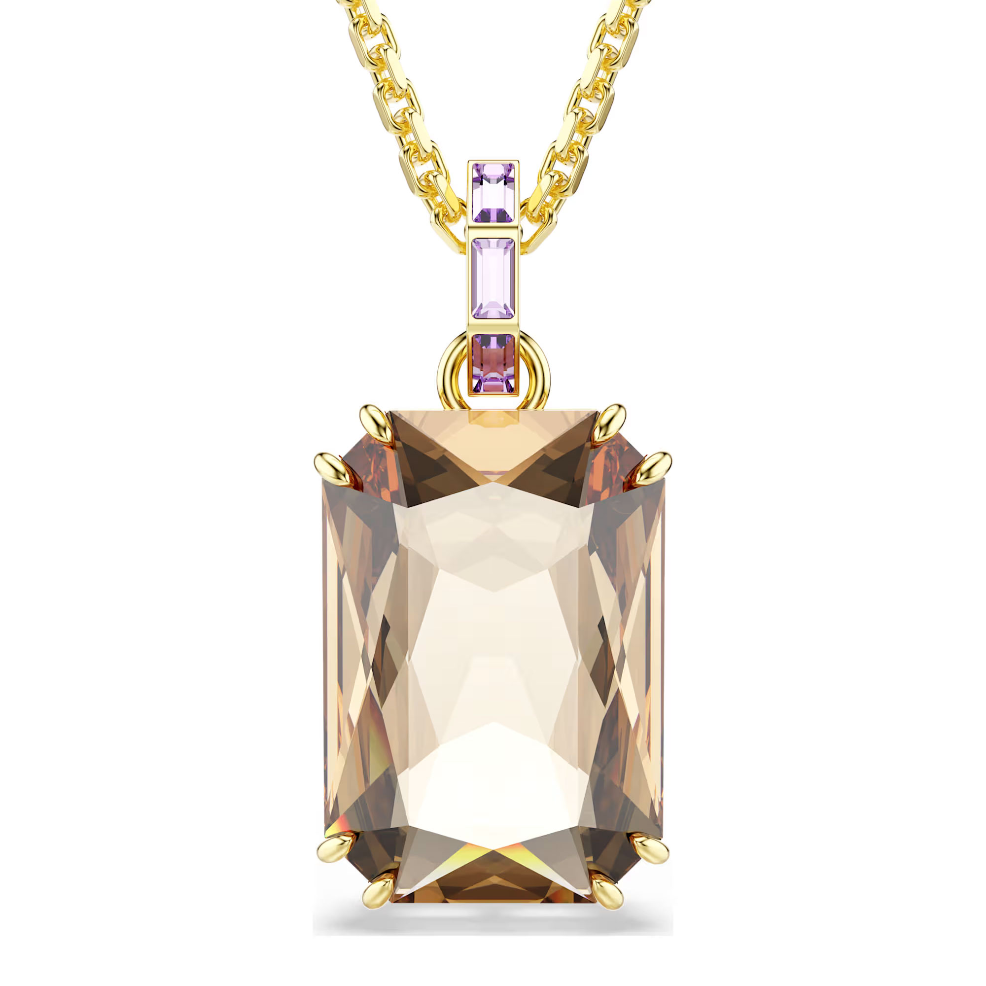 Swarovski Jewelry Swarovski Millenia Caramel and Purple Crystal Pendant Necklace  Gold-Tone Plated