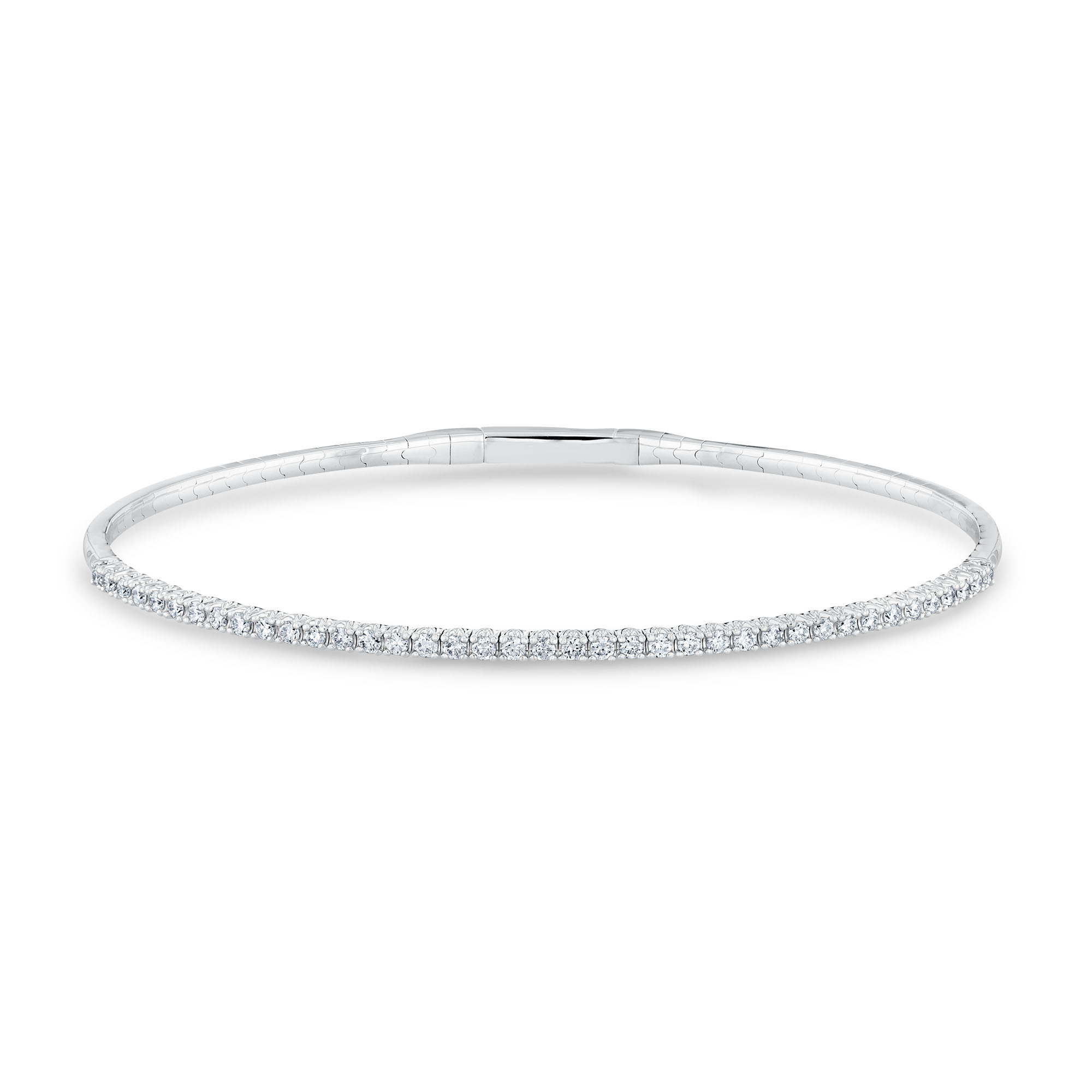 REEDS  Flexible 1/2ctw Diamond 14K White Gold Bangle Bracelet